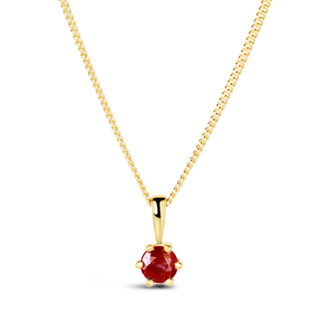 Elegant Gold Ruby Charm Necklace for Women - Perfect Gift for Valentine's Day, Anniversary & Special Occasions