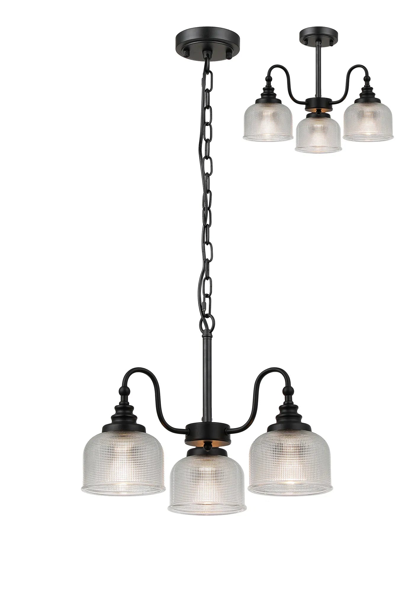 Cleron 3/5/8Lt Semi Flush Mount Pendant Light Fixture - Modern Ceiling Lighting in Multiple Colors for Living Room, Bedroom & Dining Room