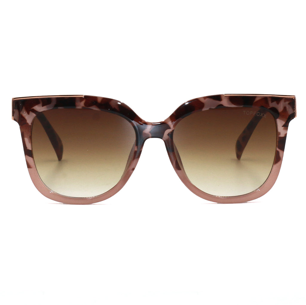 Coco Tortoise Frame Brown Lens Wayfarer Sunglasses for Women & Men - Classic Retro Style UV Protection Shades for Outdoor, Beach, and Driving