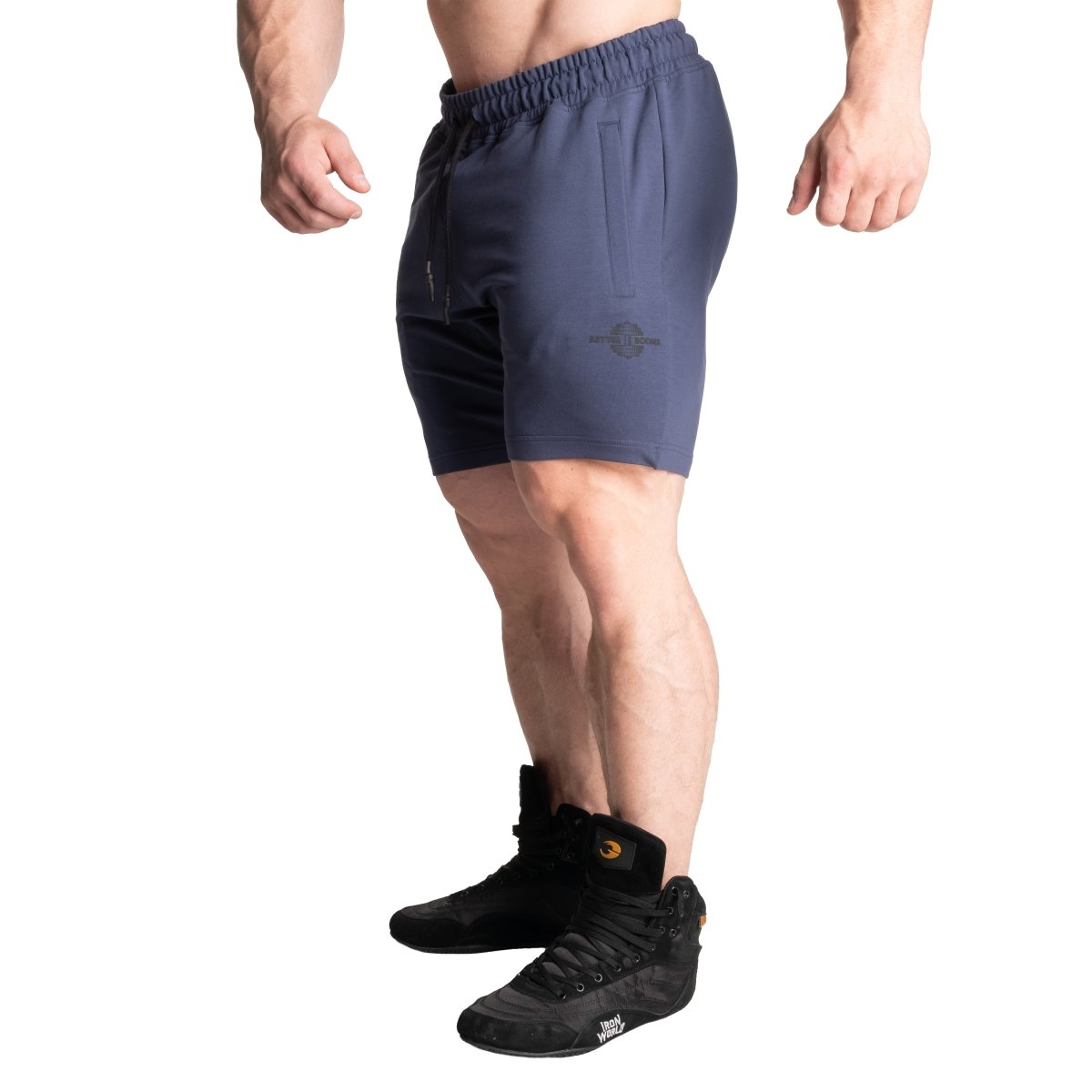 Better Bodies Tapered Sweatshorts for Men - Sky Blue Athletic Shorts with Pockets | Gym, Running, Lounge & Casual Wear