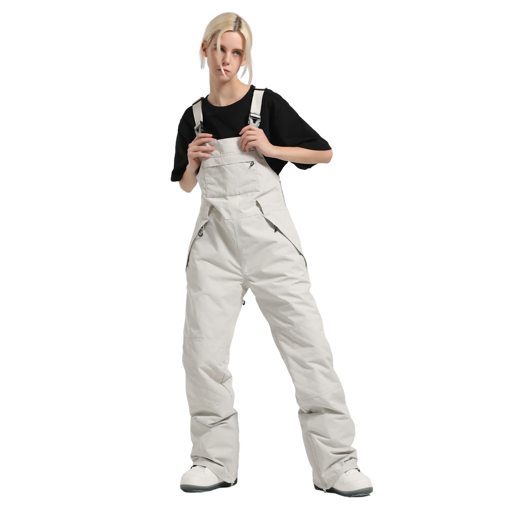 Women's Waterproof Insulated Ski Bib Overalls - Soft Ripstop Snow Pants for Skiing & Snowboarding | Winter Outdoor Sports Gear for Cold Weather Adventures