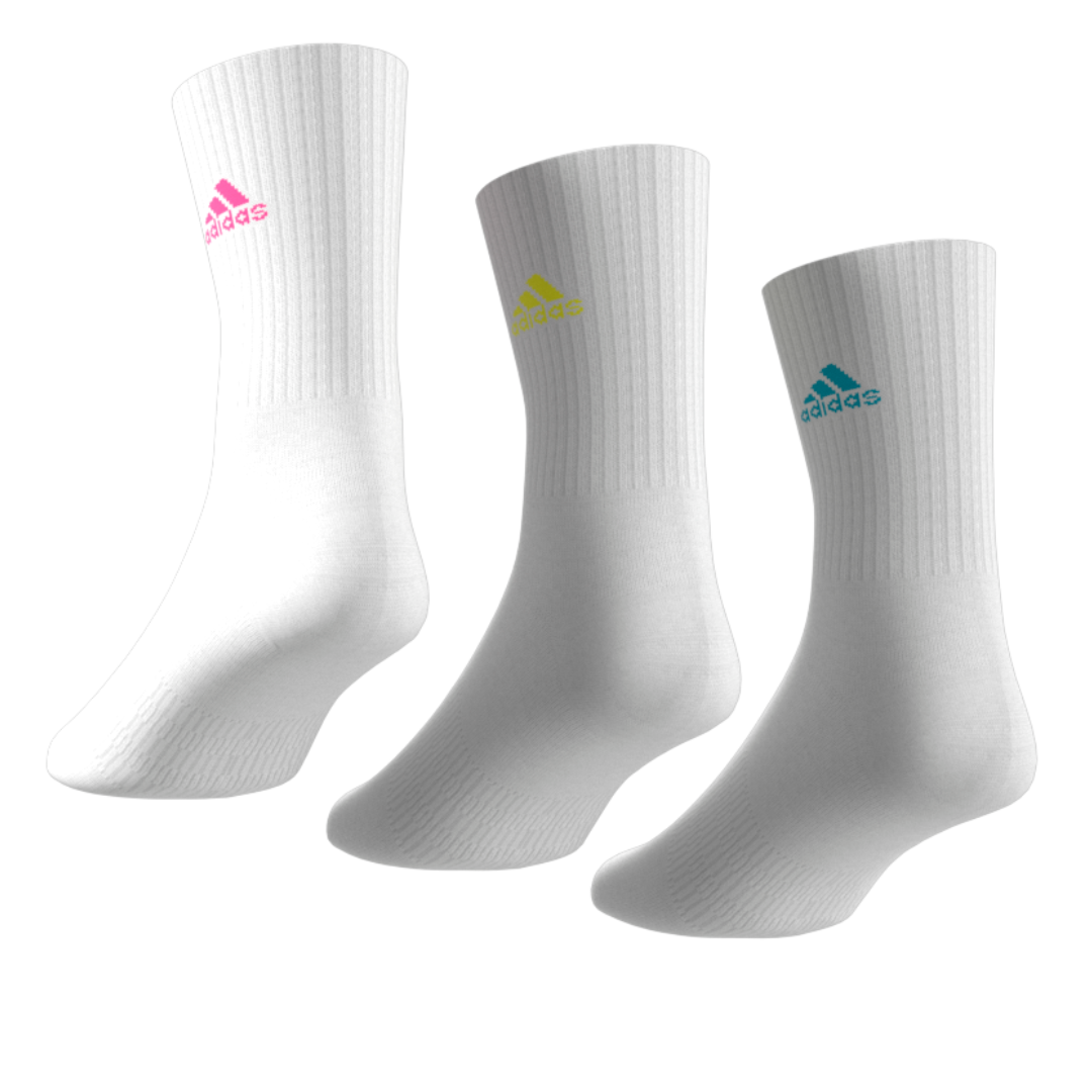 Adidas Cushioned Athletic Crew Socks - 3 Pack White | Comfortable Sports Socks for Running, Gym & Everyday Wear