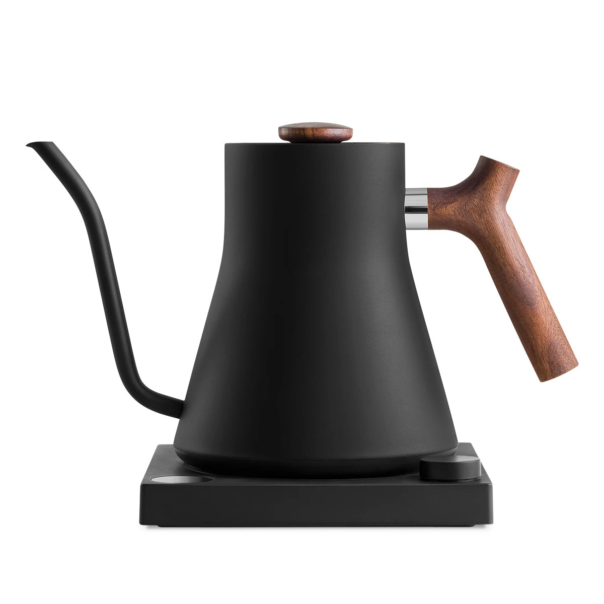 Fellow Stagg EKG Electric Gooseneck Kettle - Precision Pour Over Coffee Maker with Temperature Control, Matte Black & Walnut Wood Handle - Perfect for Specialty Coffee Brewing at Home or Cafe