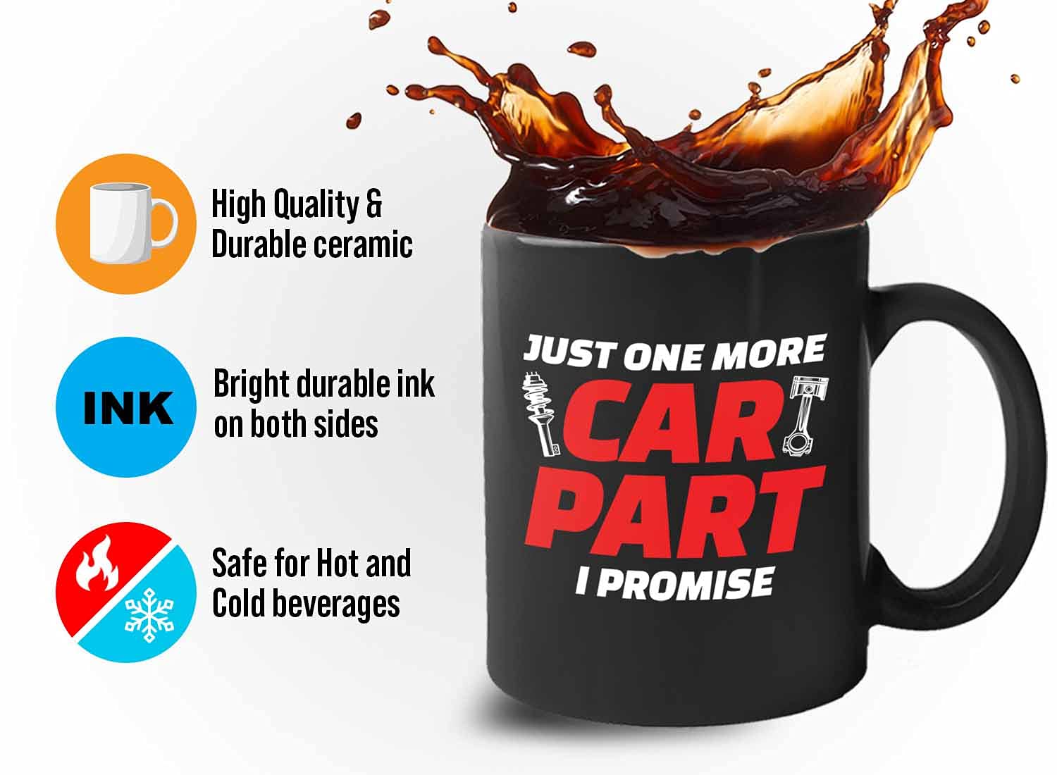 Bubble Hugs Car Guy Coffee Mug 11oz Black - Funny Sarcasm Gift for Car Lovers, Mechanics, Racing & Muscle Car Enthusiasts - Perfect for Garage, Workshop & Office Use