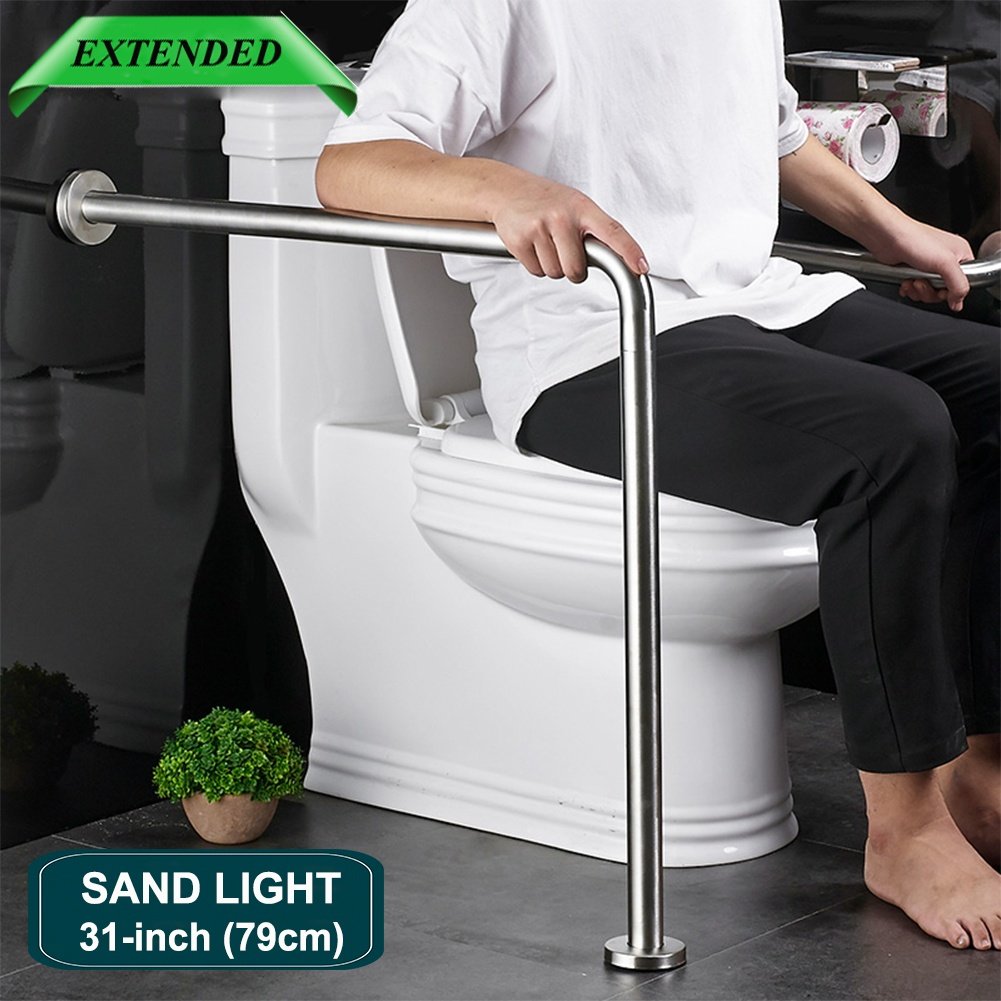 Stainless Steel Grab Bar for Bathroom - 304 Stainless Steel Safety Handrail with Sand Light Finish - Non-Slip Shower Handle for Toilet, Bathtub & Elderly Support - Ideal for Bathroom Safety and Accessibility