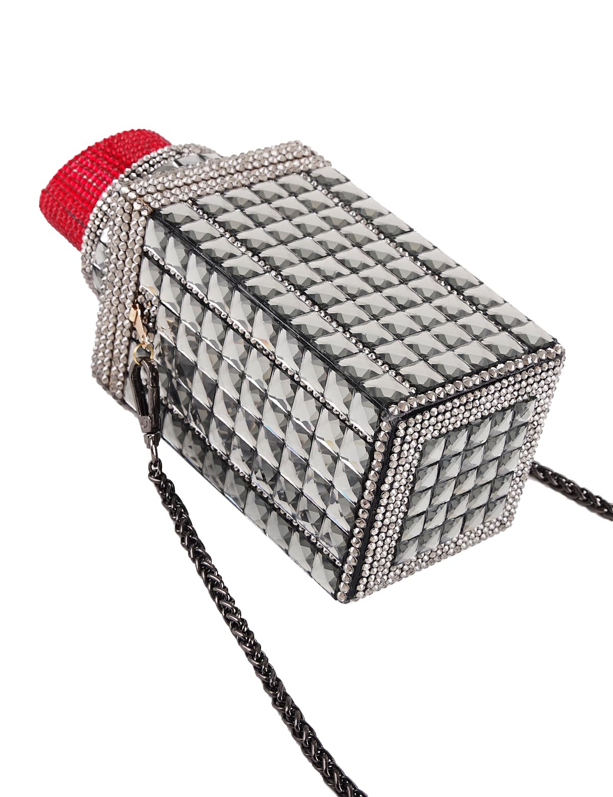 Sparkly Rhinestone Crystal Glitter Evening Clutch Bag for Women - Elegant Lipstick Shape Design, Perfect for Banquets, Parties & Special Occasions