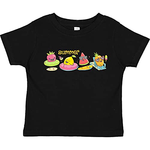 Inktastic Kawaii Summer Fruit Toddler T-Shirt - Cute Cartoon Watermelon Pineapple Outfit for Baby Girls & Boys - Perfect for Beach Vacation, Playdates & Summer Photoshoots