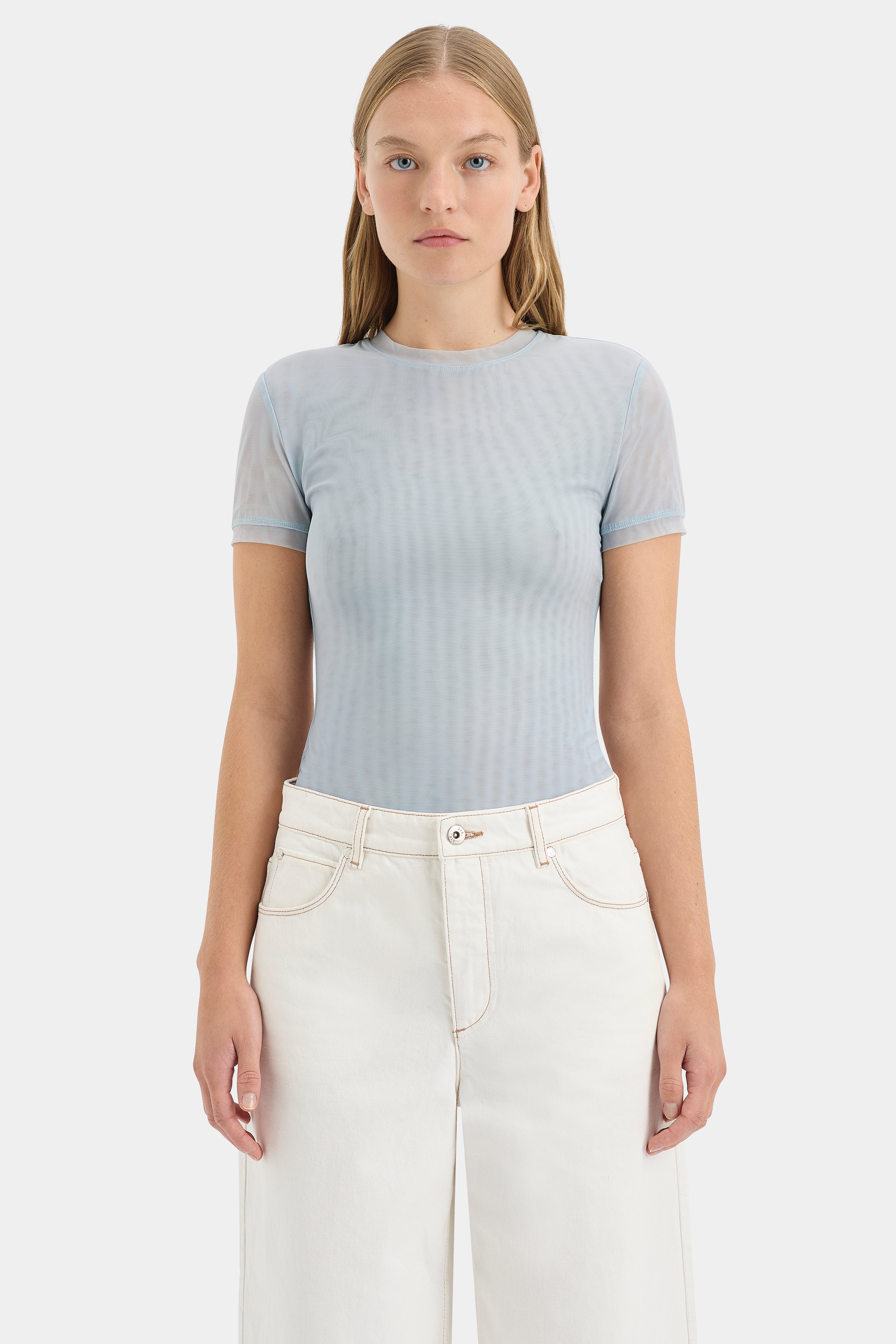 Jacques Mesh Fitted Tee for Women - Breathable Slim Fit T-Shirt - Perfect for Gym, Yoga & Summer Outfits