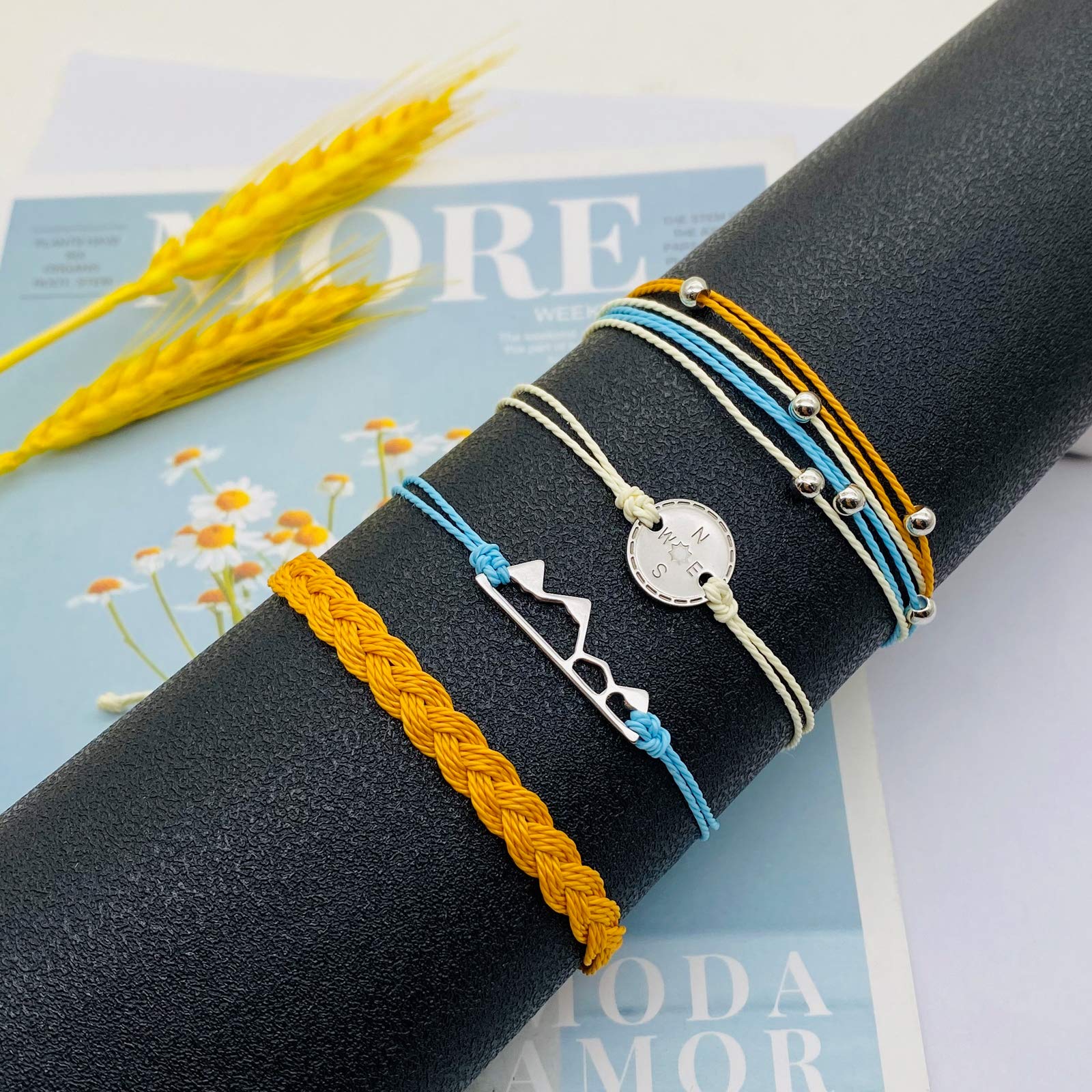 Trendy Adjustable String Bracelets for Women - Waterproof Friendship Ankle Bracelets, Summer Beach Wave Surfer Jewelry Gifts - Perfect for Stocking Stuffers, Outfits Accessories & Best Friend Gifts (Ideal for Beach Parties, Summer Vacations & Casual Wear)