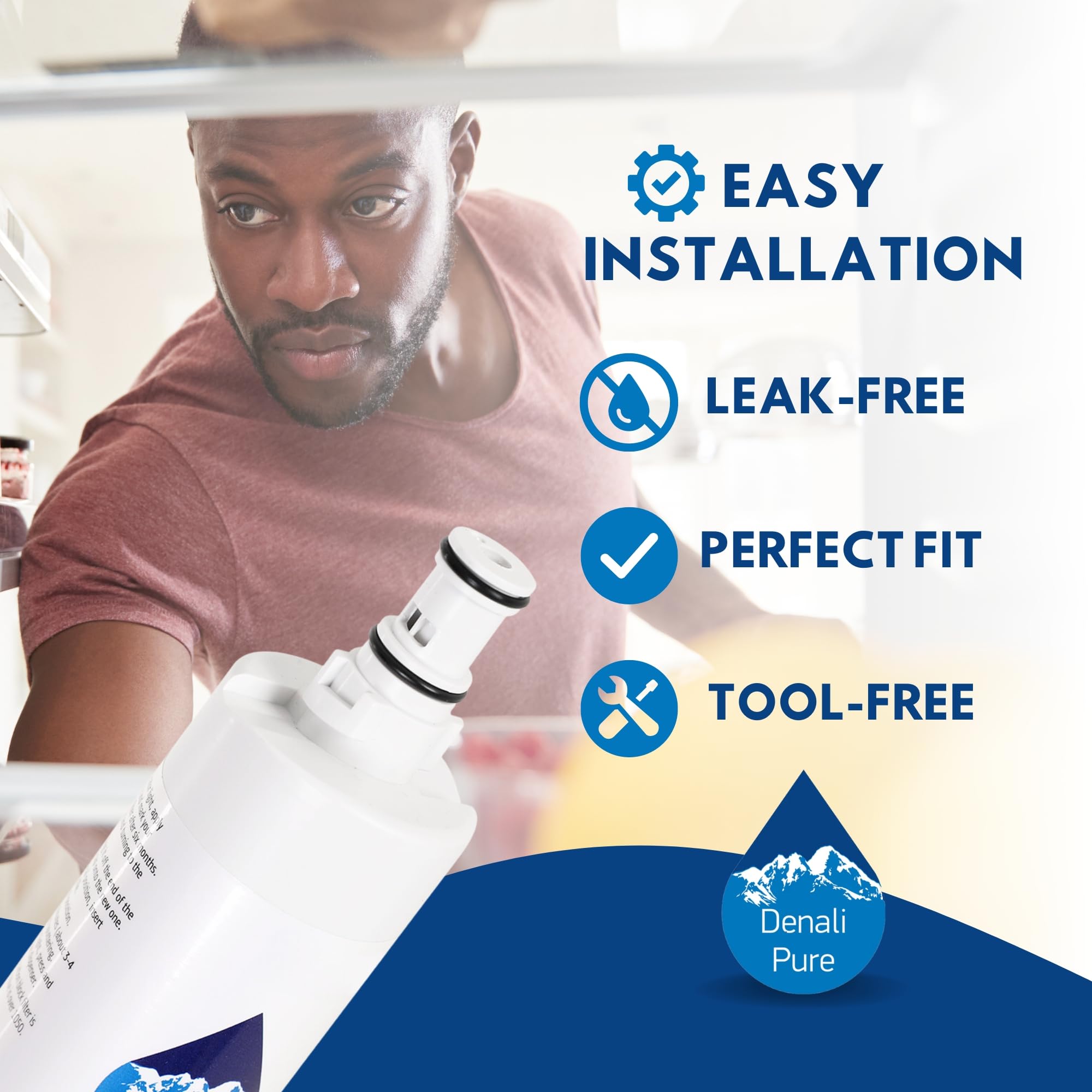 4-Pack Whirlpool ED5PHAXMQ10 Refrigerator Water Filter Replacement - Compatible with Whirlpool 4396508, 4396510 Fridge Water Filter Cartridges | Clean & Safe Drinking Water for Home, Office & RV Use