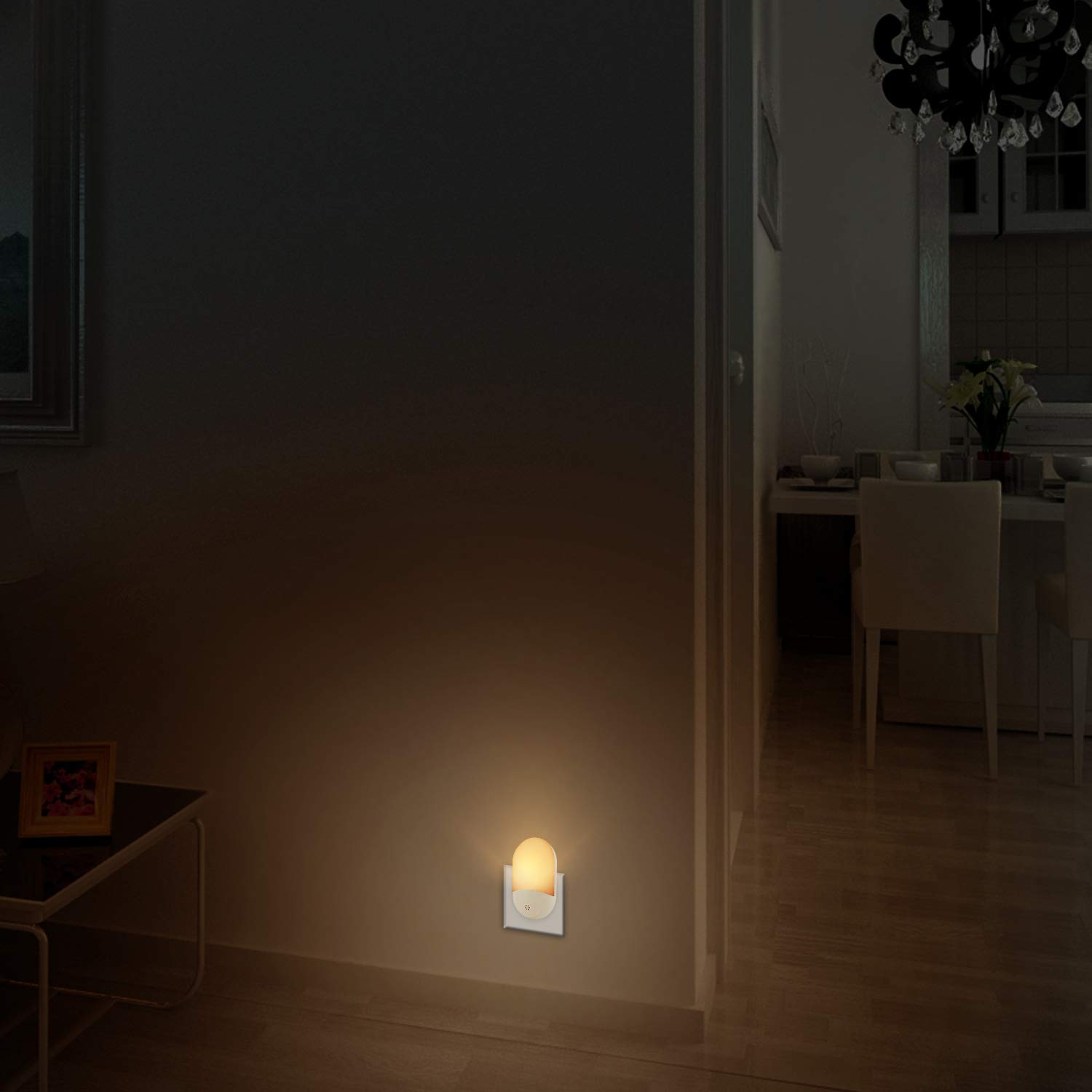 Epicgadget LED Motion Sensor Night Light Plug-in - Warm White Auto On/Off for Bathroom, Bedroom, Hallway, Kitchen & Stairs - Energy Saving Nightlight for Kids, Adults & Seniors (2 Pack) - Perfect for Nighttime Safety and Convenience