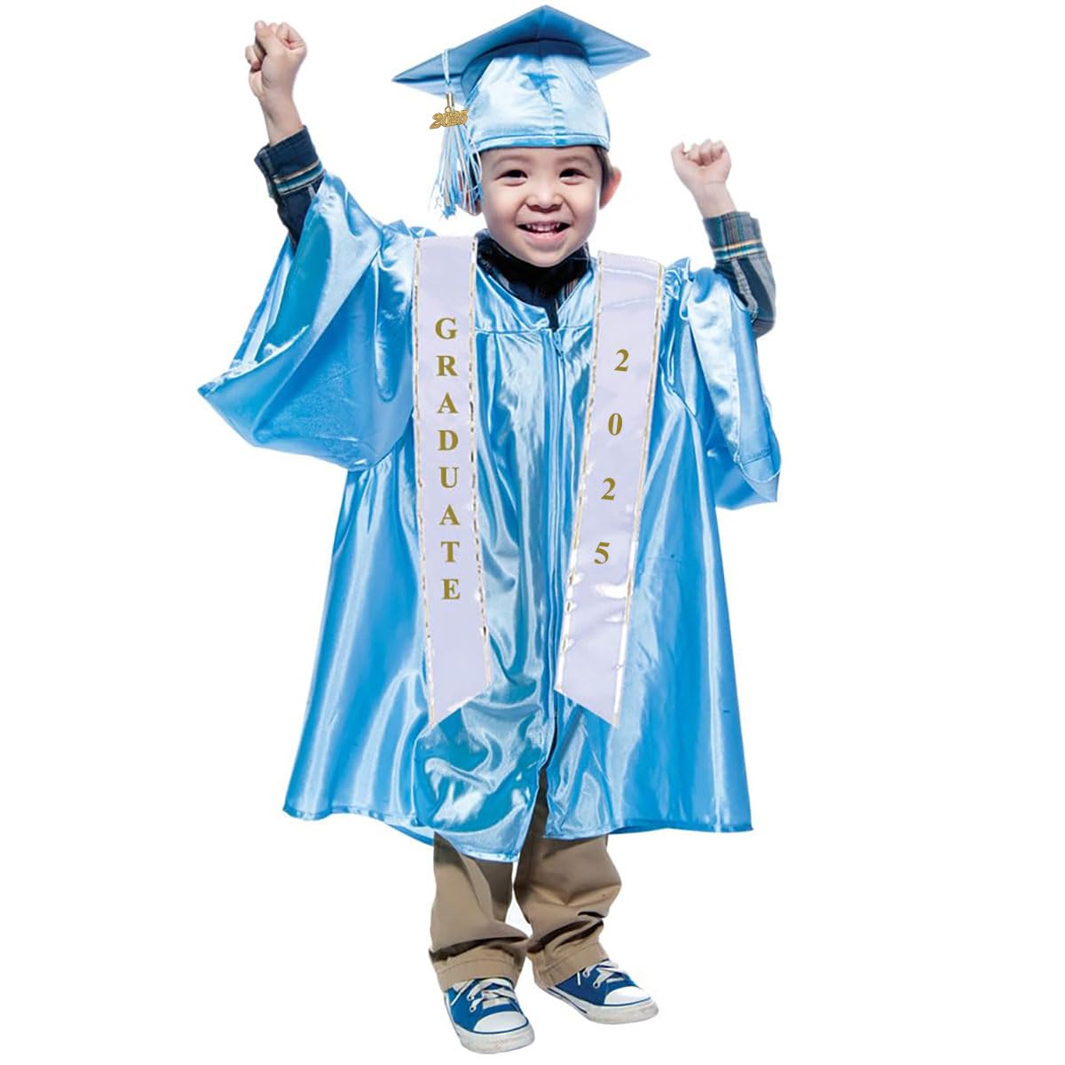 Premium Graduation Cap & Gown Set with Tassel, Sash, Class Ring & Diploma Cover - Complete Graduation Accessories for High School & College Ceremonies