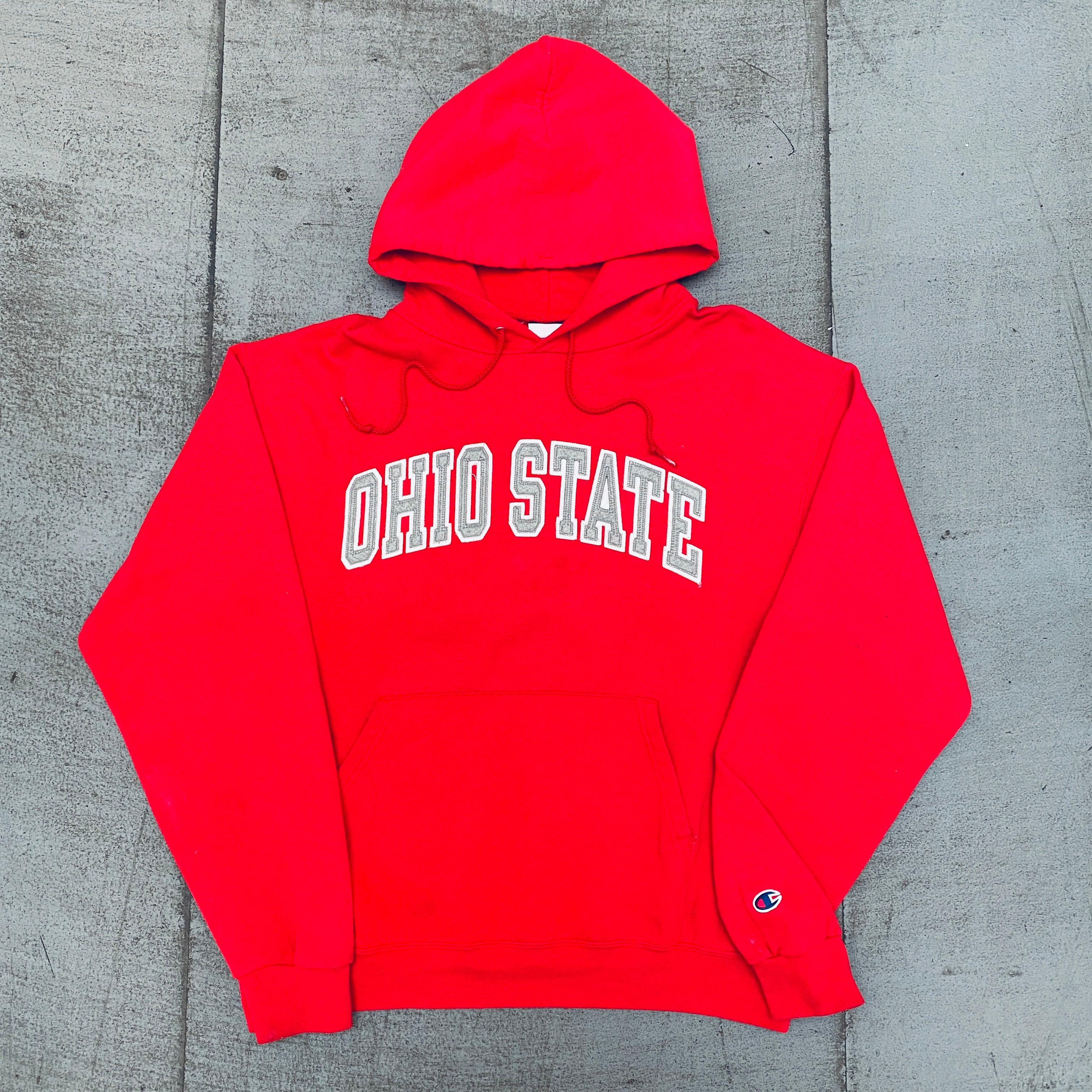 Ohio State Buckeyes 1990s Champion Stitched Spellout Hoodie - Vintage College Football Sweatshirt for Men & Women - Perfect for Game Day, Tailgating & Alumni Events (Large)