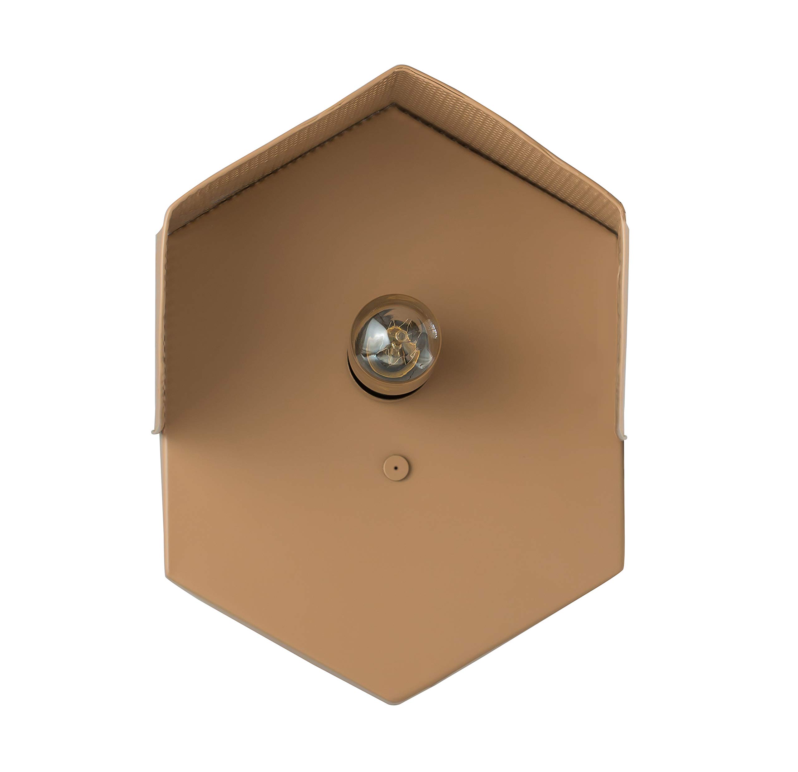 Vintage Hexagonal Wall Sconce - 40W Indoor Lighting Fixture in Tan for Living Room, Bedroom & Hallway | Tov Furniture Mokhtar Collection