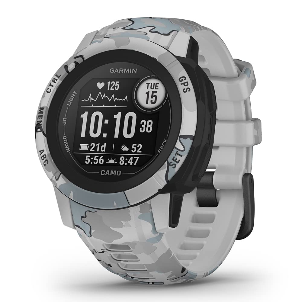 Garmin Instinct 2S Camo (Mist) Rugged GPS Smartwatch Bundle - Military Outdoor Watch with Multi-GNSS, 24/7 Heart Rate Monitor & Fitness Tracker, 40mm Small/Medium - Includes Screen Protectors & Portable Charger - Perfect for Hiking, Running & Adventure Sports