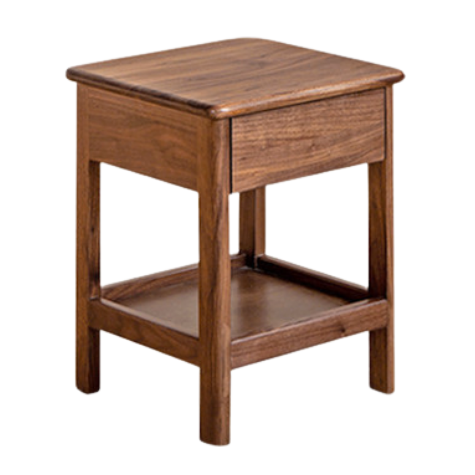 Solid Black Walnut and Ash Wood Nightstand with 2 Drawers - Stylish Bedside Storage Cabinet for Bedroom, Living Room, or Office