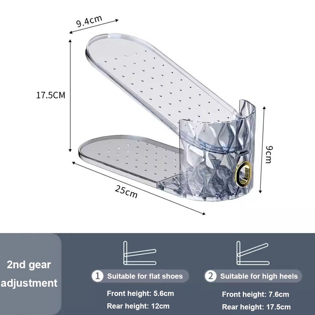 Transparent Shoe Slots Organizer Set - Anti-Slip & Space-Saving Shoe Display Rack for Closet Storage (30pcs, Silver) | Perfect for Organizing Sneakers, Heels & Boots in Bedroom, Entryway or Walk-in Closet