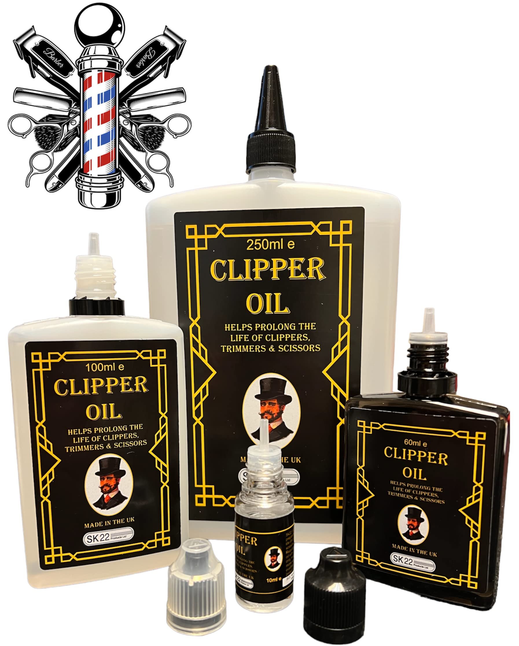 Premium Hair Clipper Oil - Electric Trimmer Blade Lubricant (10x10ml) for Smooth Shaving & Haircut | Professional Grooming, Barber Tools & Home Hair Cutting Maintenance