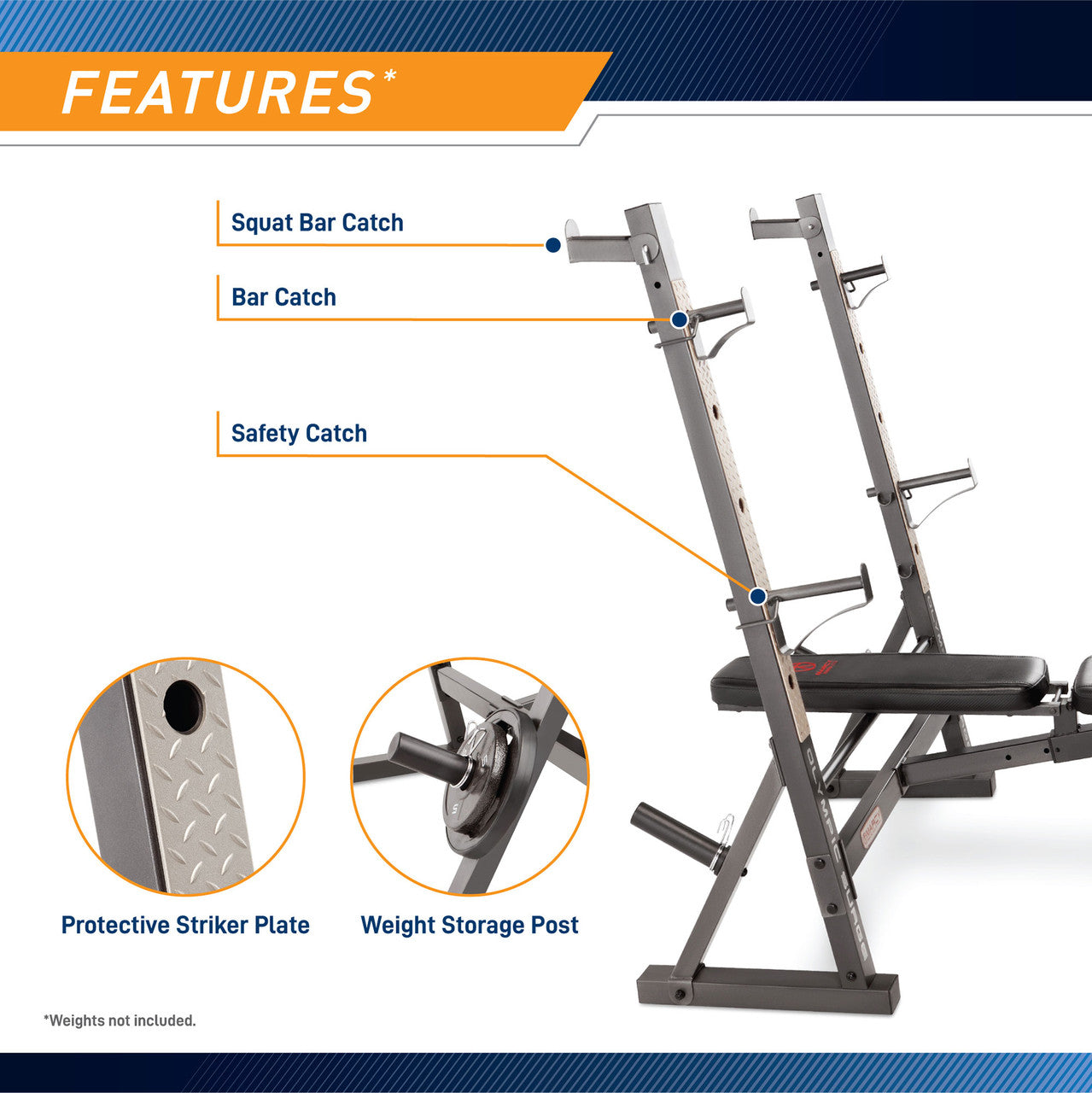 Marcy MD 857 Olympic Weight Bench for Home Gym - Heavy Duty Adjustable Workout Bench for Strength Training & Bodybuilding | Perfect for Garage, Basement & Home Fitness Studio