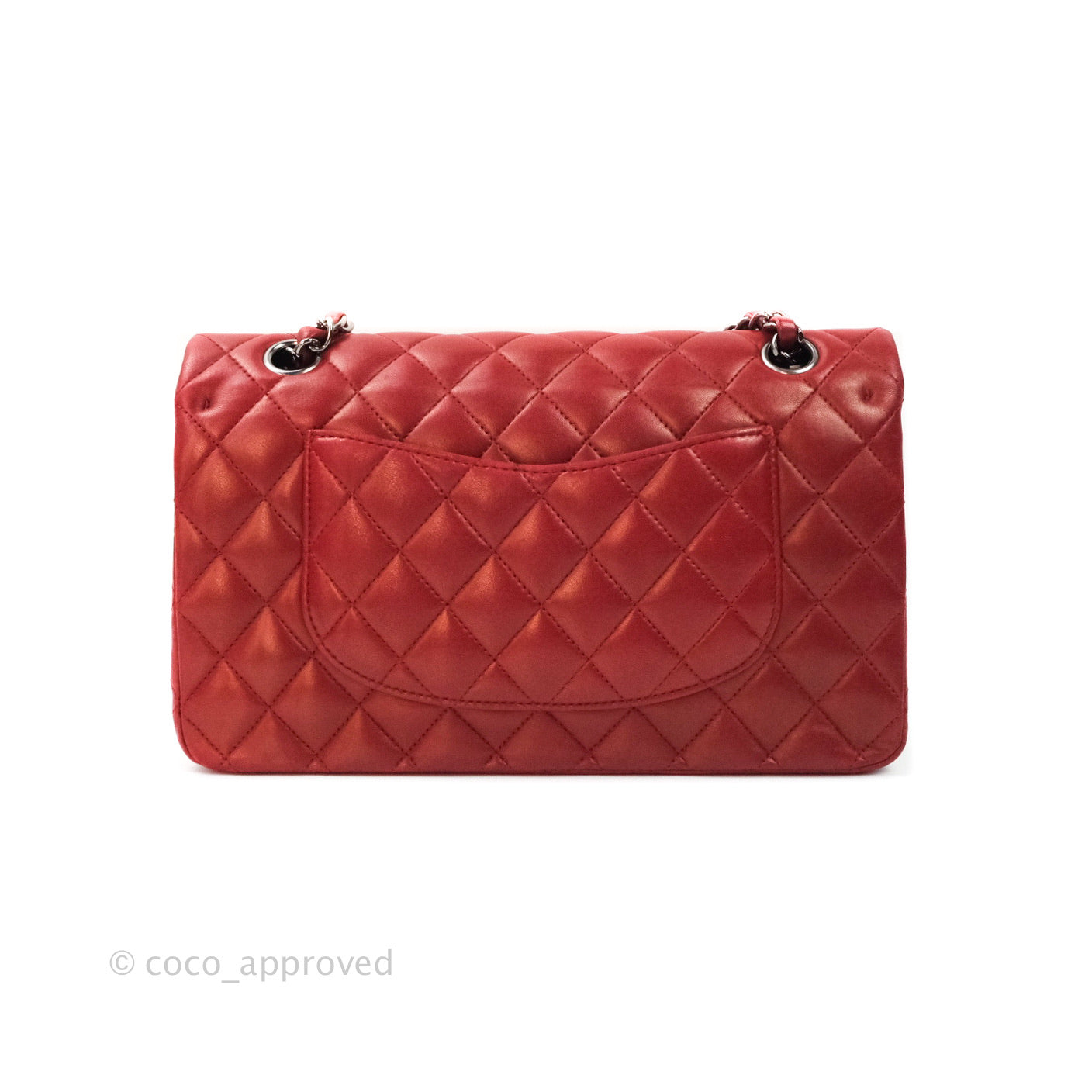 Chanel Classic M/L Medium Double Flap Bag in Dark Red Lambskin with Gunmetal Hardware - Luxury Handbag for Women, Perfect for Parties, Work & Everyday Use
