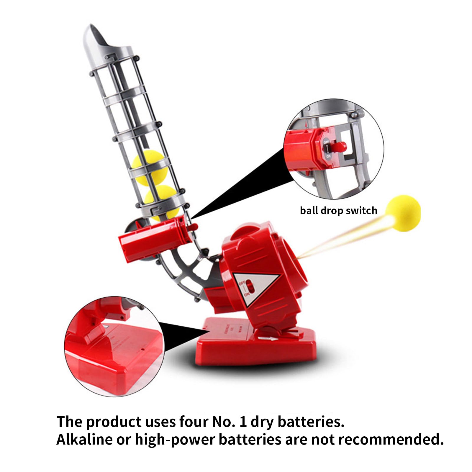 Electronic Baseball Pitching Machine & Softball Launcher - Automatic Baseball Trainer for Batting Practice, Fielding Drills & Backyard Training | Perfect for Coaches, Players & Youth Sports Teams