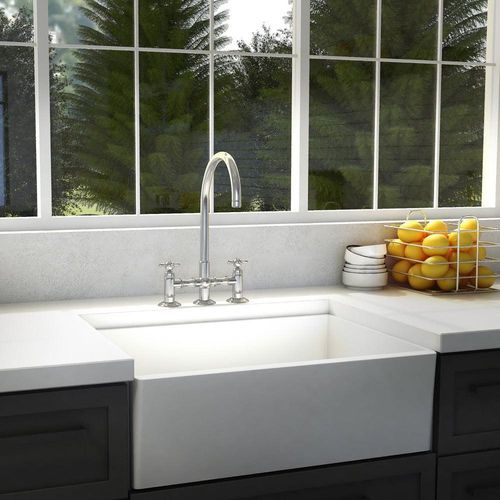 ZLINE Mona Chrome Kitchen Faucet with Side Sprayer - Modern Pull-Down Sprayer for Sinks, Dishwashing & Food Prep - MNA KF CH