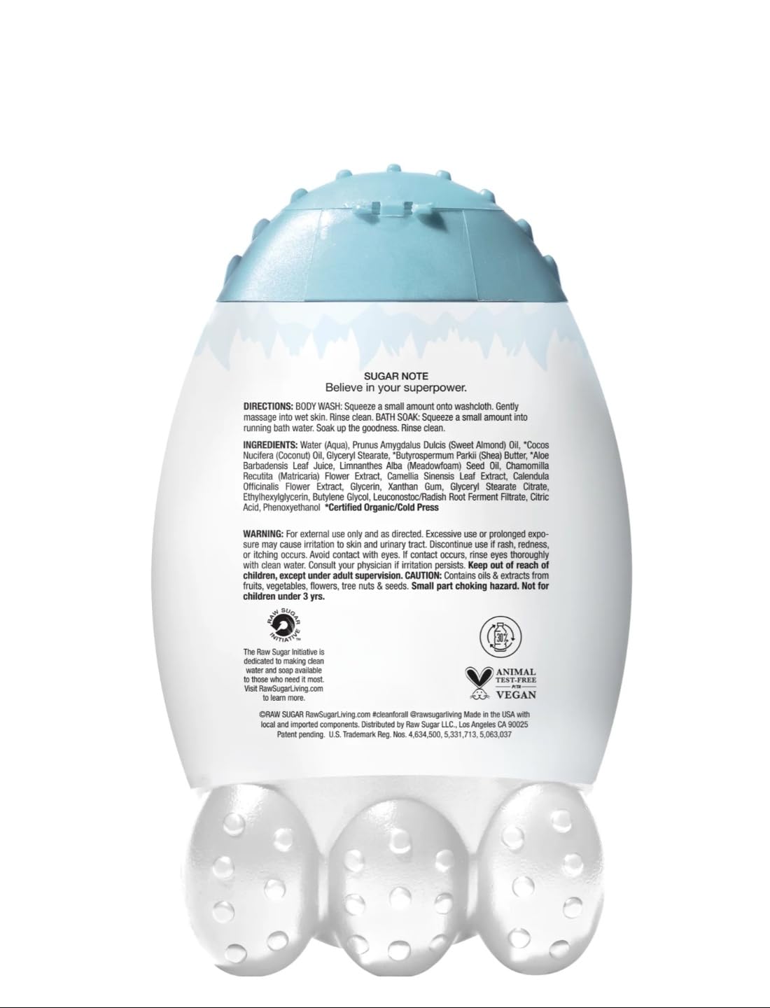 Raw Kids 2-in-1 Bubble Bath & Body Wash for Sensitive Skin - Lightly Scented Sugar Formula | Gentle Cleansing, Hydration & Softness for Kids 3+ Years | 12oz | Perfect for Bath Time & Sensitive Skin Care