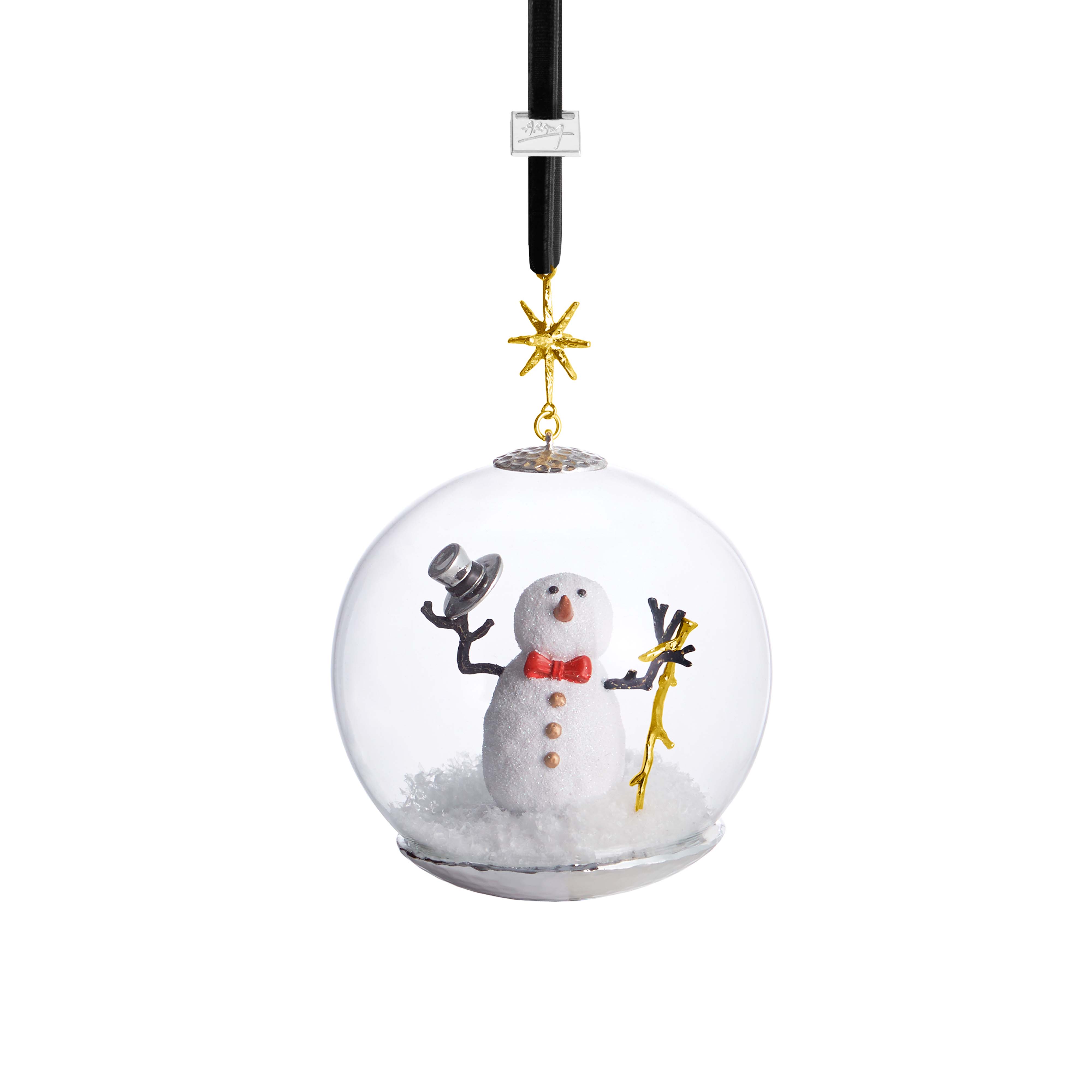 Snowman Snow Globe Ornament - Christmas Tree Decoration, Holiday Home Decor, Winter Gift Idea for Family & Friends - Perfect for Xmas Tree, Mantel Display & Festive Gifting