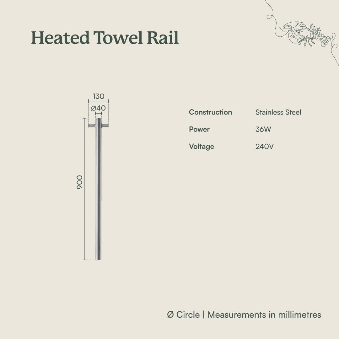 Premium Heated Towel Rail in Brushed Brass - Warm & Dry Bath Towels Fast - Perfect for Bathroom, Spa & Luxury Home Use
