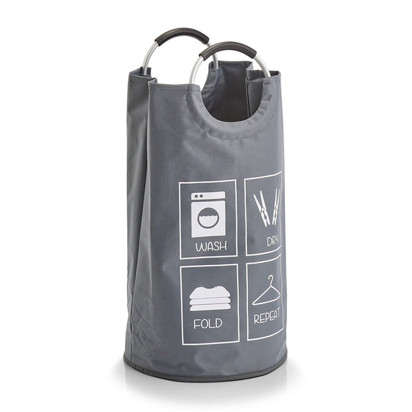 Foldable Laundry Hamper with Sturdy Handles - Breathable Polyester Fabric - Grey - Perfect for Bedroom, Bathroom, or Dorm Organization