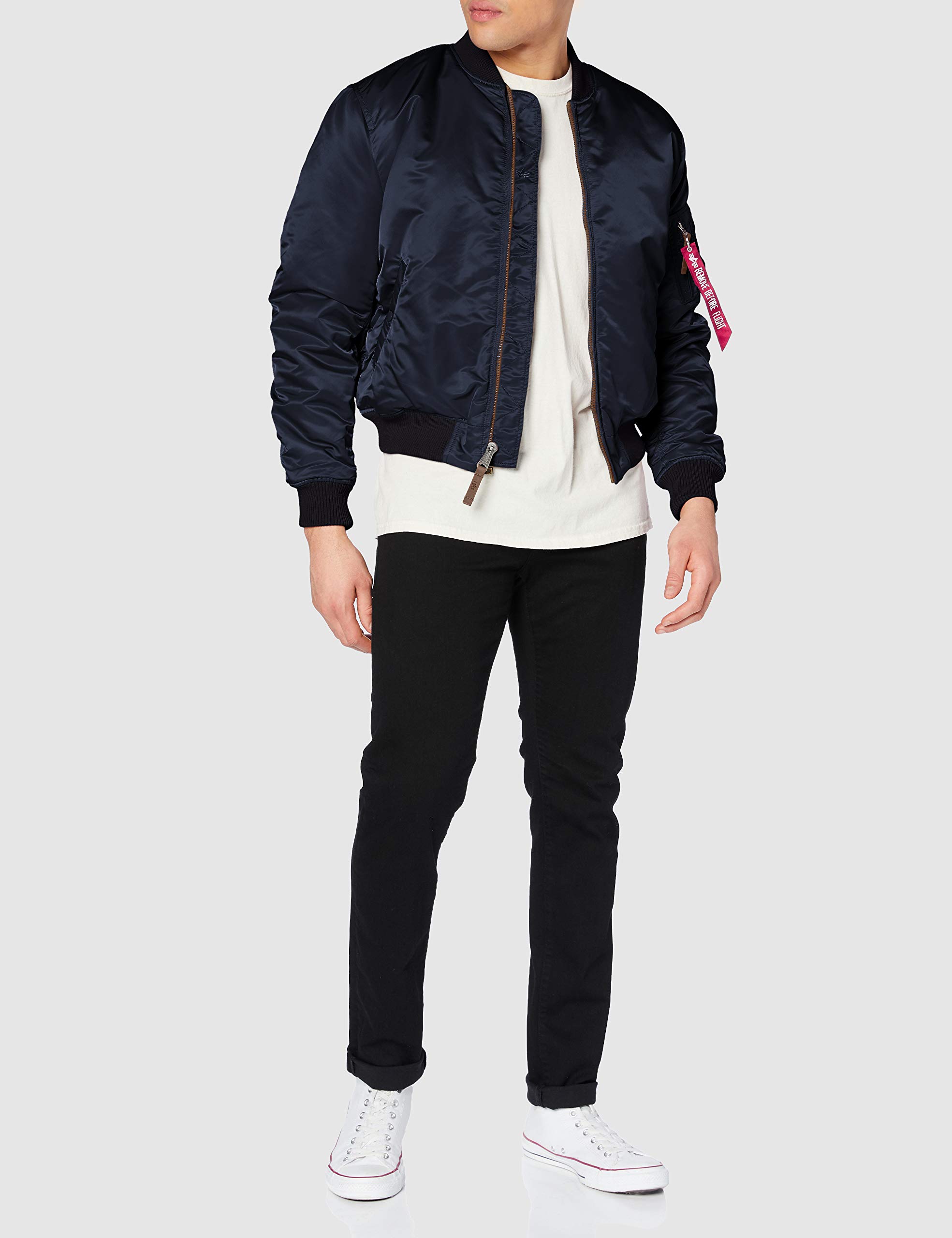 ALPHA INDUSTRIES MA-1 VF 59 Bomber Jacket for Men - Military Green Flight Jacket with Long Sleeves | Stylish Outerwear for Casual Wear, Street Fashion & Winter Protection