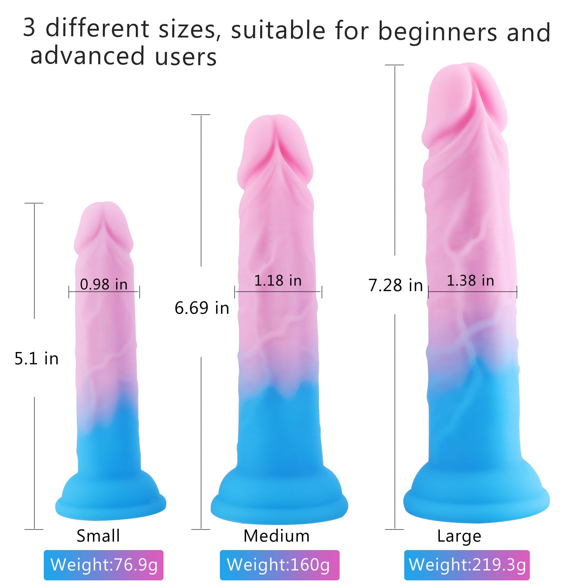Premium Silicone Anal Plug Training Kit - 3 Sizes Anal Dildos with Strong Suction Cup | G-Spot & Prostate Stimulation Sex Toys for Women & Men | Beginner-Friendly Adult Toys for Solo Play & Couples Intimacy