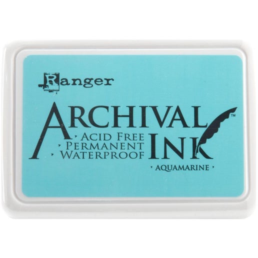 Aquamarine Ranger Archival Ink Pad #0 - Acid-Free, Waterproof, Fade-Resistant Ink for Scrapbooking, Card Making & DIY Crafts