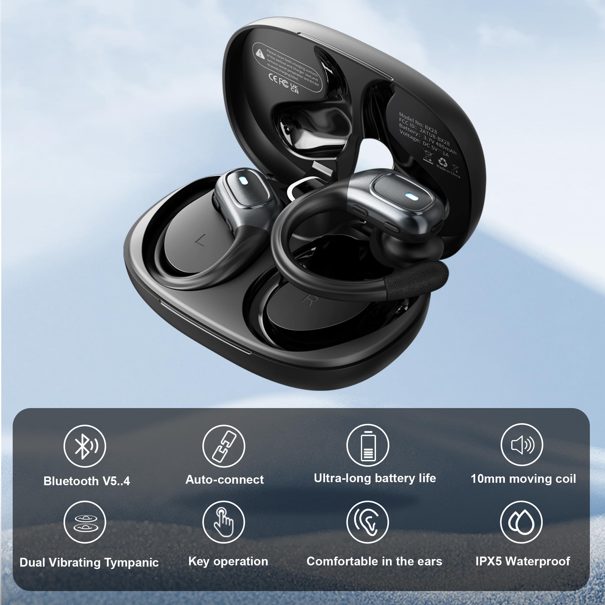 AI Language Translator Earbuds with 144 Languages & Accents - 3-in-1 Real-Time Translation Headphones for iOS & Android - Perfect for Travel, Business Meetings & Language Learning (Black)