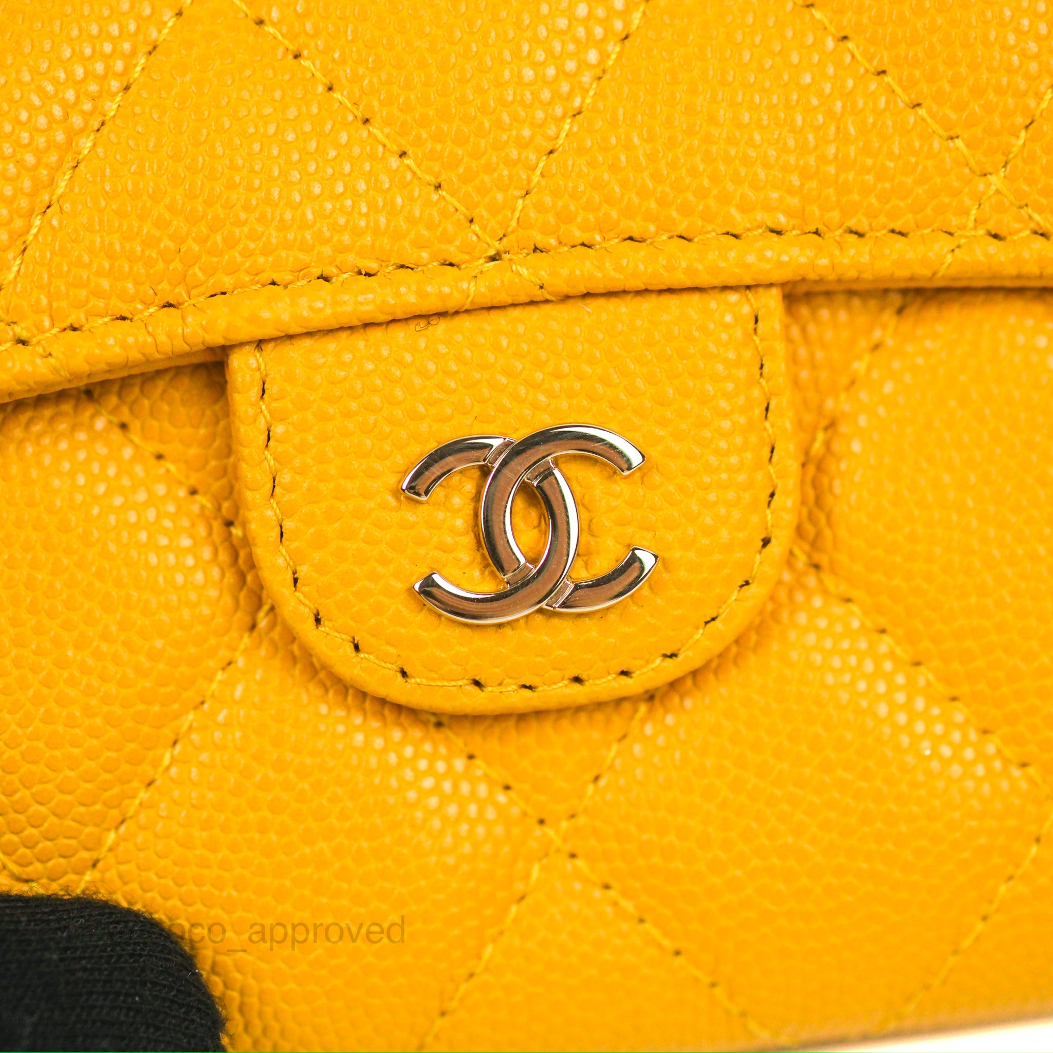 Chanel Classic Flap Coin Purse in Yellow Caviar Leather with Gold Hardware - Luxury Wallet for Women, Perfect for Parties & Everyday Use