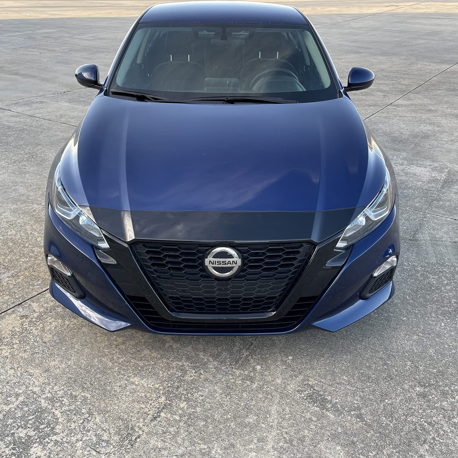 SlickMod Gloss Black Chrome Delete Vinyl Overlay Kit for 2019-2022 Nissan Altima - Front Grill & Hood Trim Cover - Easy DIY Installation - Upgrade Your Car's Appearance for a Sleek, Sporty Look - Perfect for Car Enthusiasts & Customization Projects