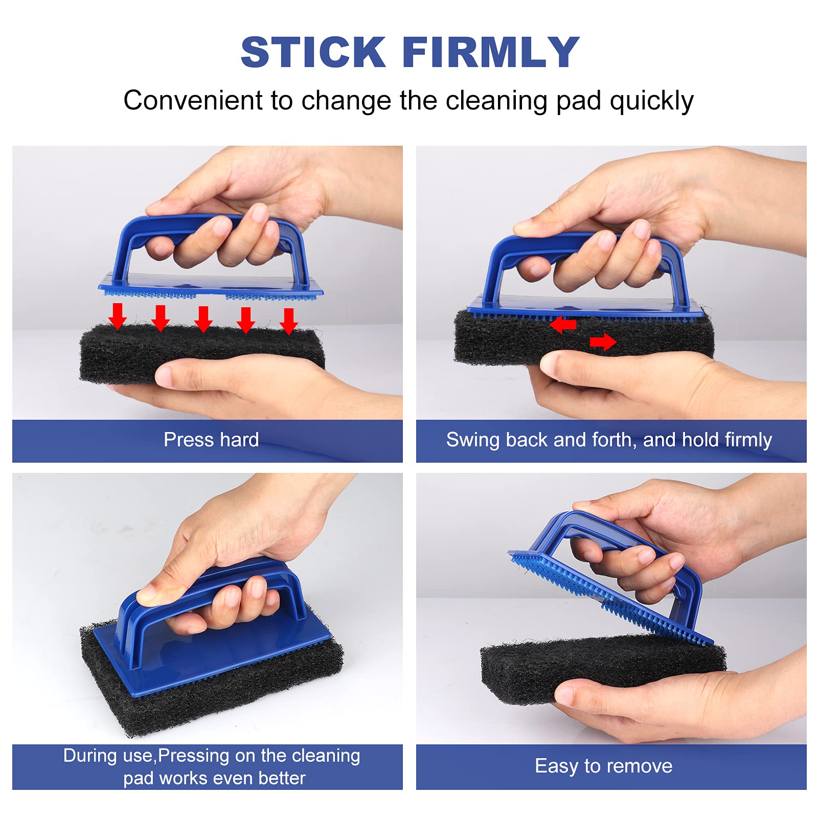 Blackstone Grill Cleaning Kit - Heavy Duty Griddle Scrubber with Handle, Scouring Pad & Brush for Charcoal/Gas Grills, Cast Iron Cookware, Oven, Stovetop - Perfect for Outdoor BBQ, Camping & Backyard Cooking