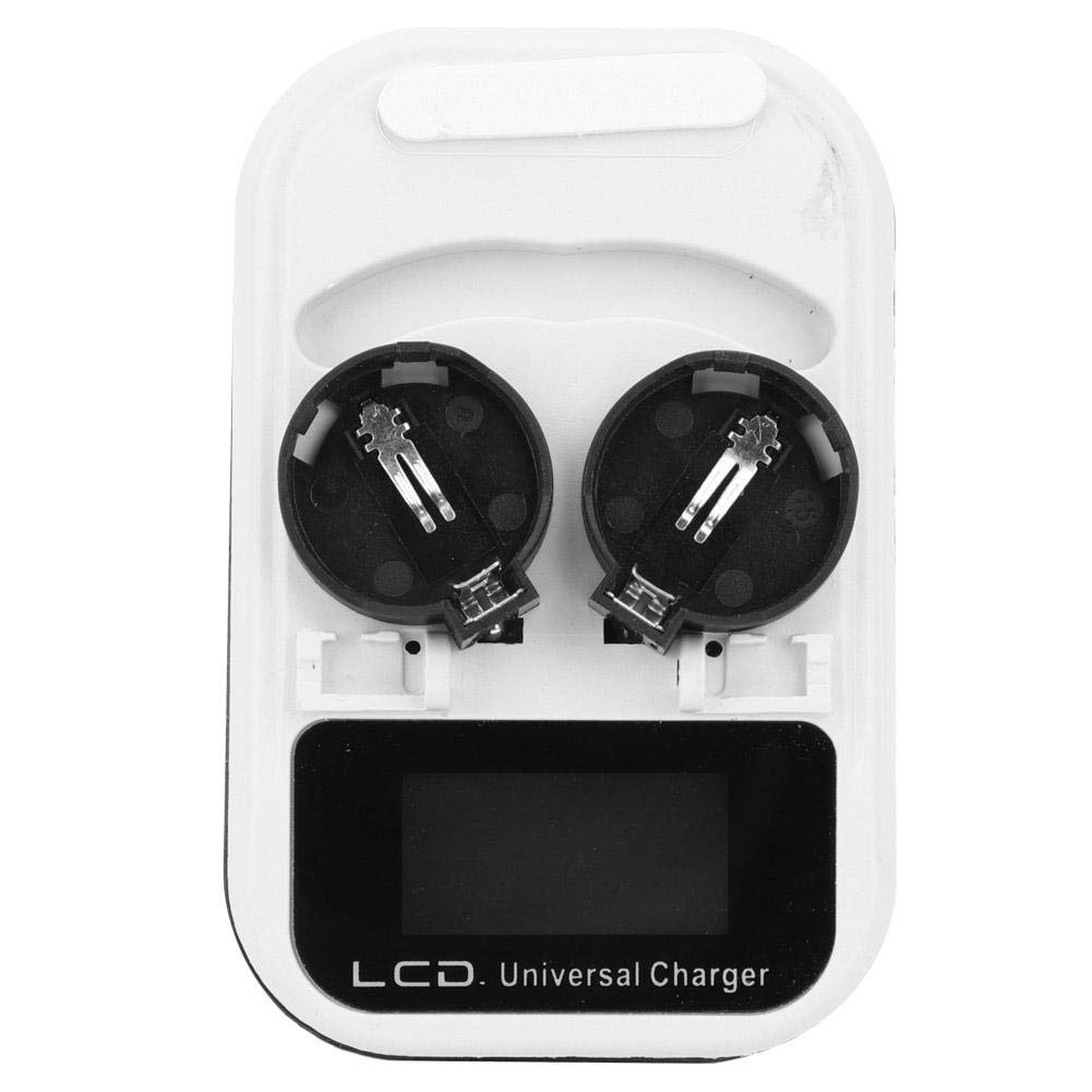 2Pcs Universal LCD Display Button Battery Charger for LIR2016/LIR2025/LIR2032/ML2025/ML2032 - 100-240V Rechargeable Li-ion Battery Charger with US Plug - Perfect for Watches, Calculators & Electronic Devices