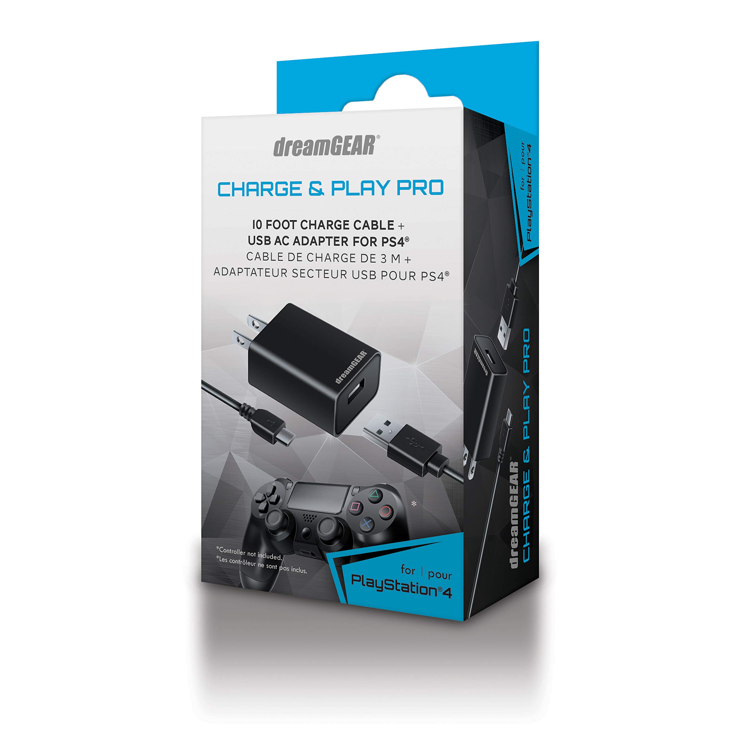 dreamGEAR 10ft Micro-USB Charging Cable for PS4 Controllers, Digital Cameras & MP3 Players | Fast Charging & Data Sync | Perfect for Gaming, Travel & Home Entertainment
