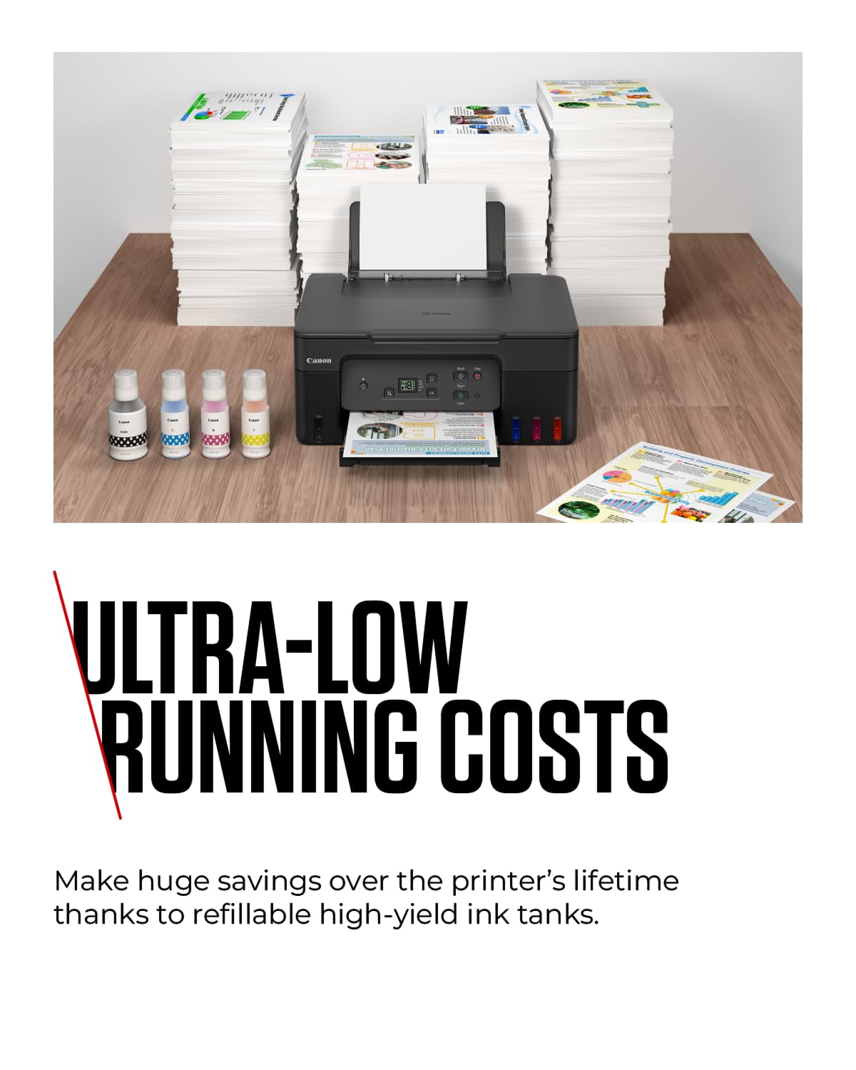 Canon PIXMA G2570 MegaTank All-in-One Wireless Printer with Scanner, Copier & LED Display | High-Yield Inkjet Printer for Home Office | USB & WiFi Connectivity | Perfect for Printing Documents, Photos & School Projects