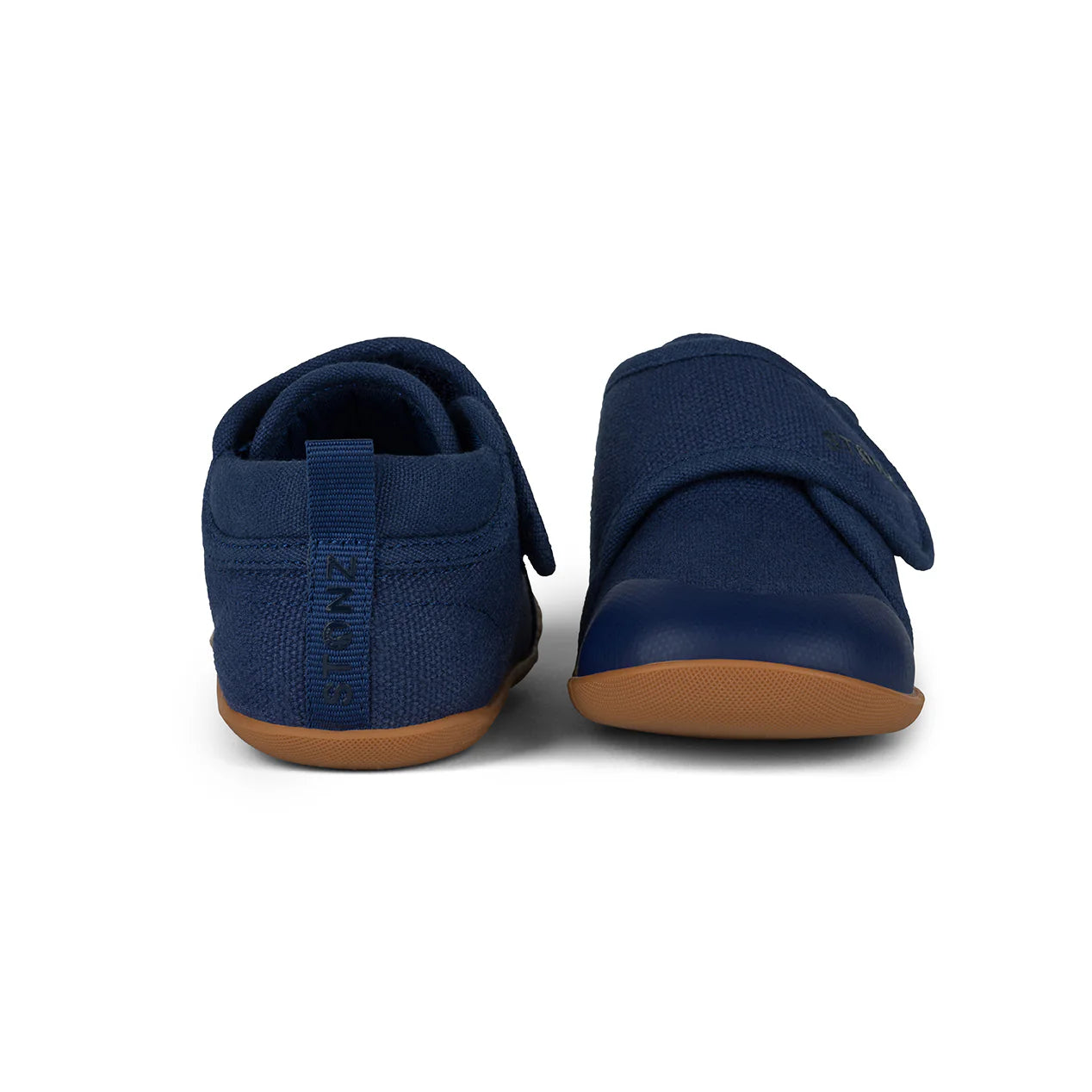 Stonz Navy Cruiser Natural Baby Shoes - Soft Sole Infant Booties for Boys & Girls - Perfect for Outdoor Play, Walking & First Steps