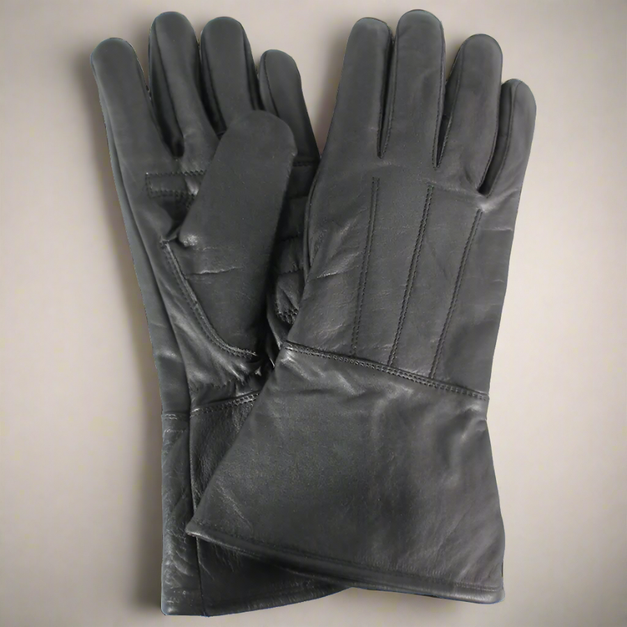 Open Road Men's Gauntlet Leather Motorcycle Gloves - Durable Biker Gloves for Harley & Cruiser Riders - Perfect for Long Rides & Cold Weather Protection