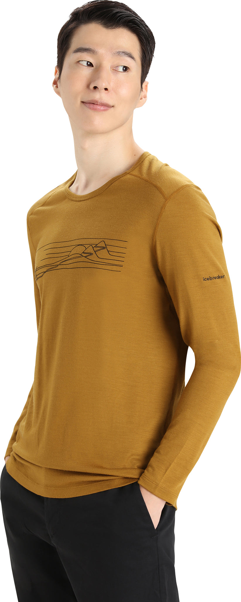 200 Oasis Men's Long Sleeve Crew Neck Baselayer Top - Moisture Wicking Thermal Underwear for Hiking, Running & Cold Weather Activities