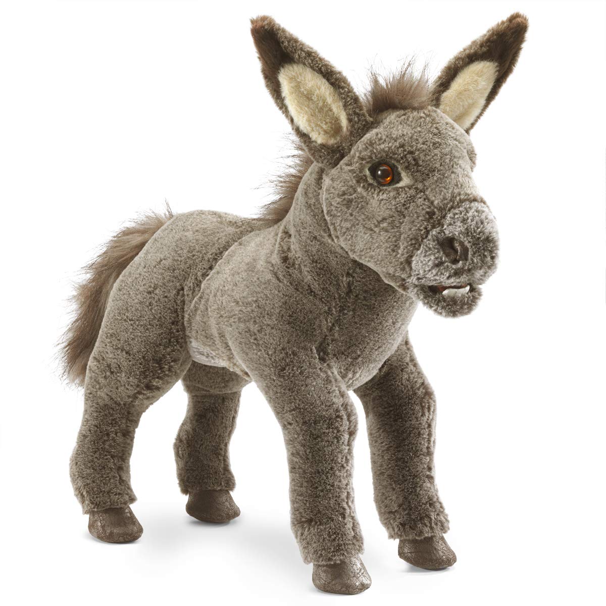 Folkmanis Baby Donkey Hand Puppet - Soft Brown & Tan Plush Toy for Storytelling, Education & Interactive Play - Perfect for Kids, Teachers & Puppet Shows