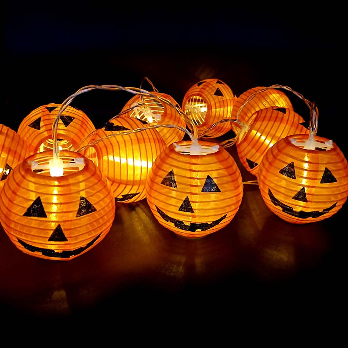 20 LED Orange Pumpkin String Lights - 9.8ft Halloween Decorations with Waterproof Battery Operation for Indoor/Outdoor Use | Perfect for Halloween, Thanksgiving, Christmas Parties, Home & Festival Decorations