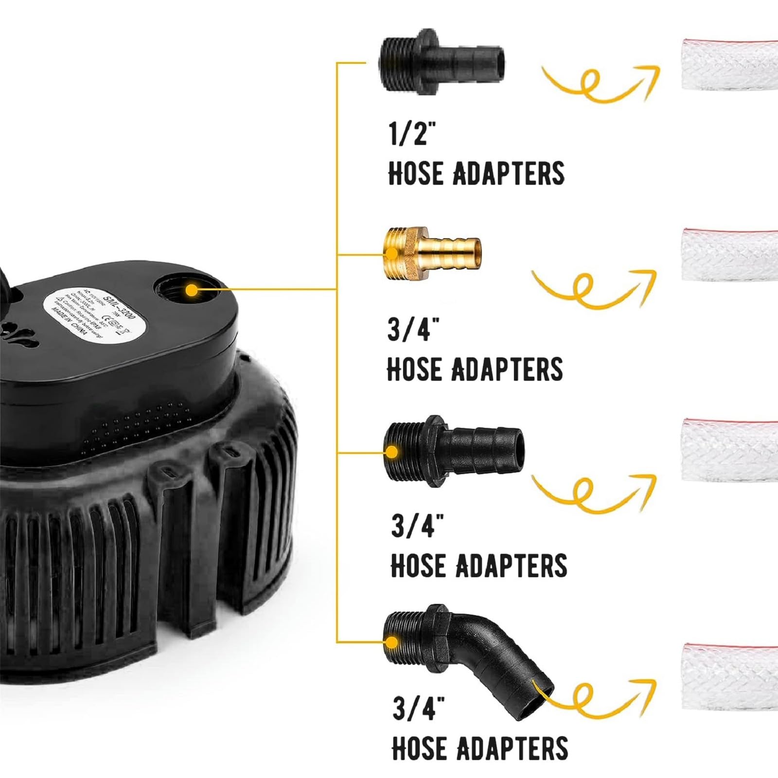 **Heavy Duty Submersible Pool Cover Pump for Above Ground Pools - 3300 GPH Water Pump with 16ft Drainage Hose & 25ft Power Cord - Ideal for Pool Draining, Sump Pumping, and Flood Prevention (Black)**
