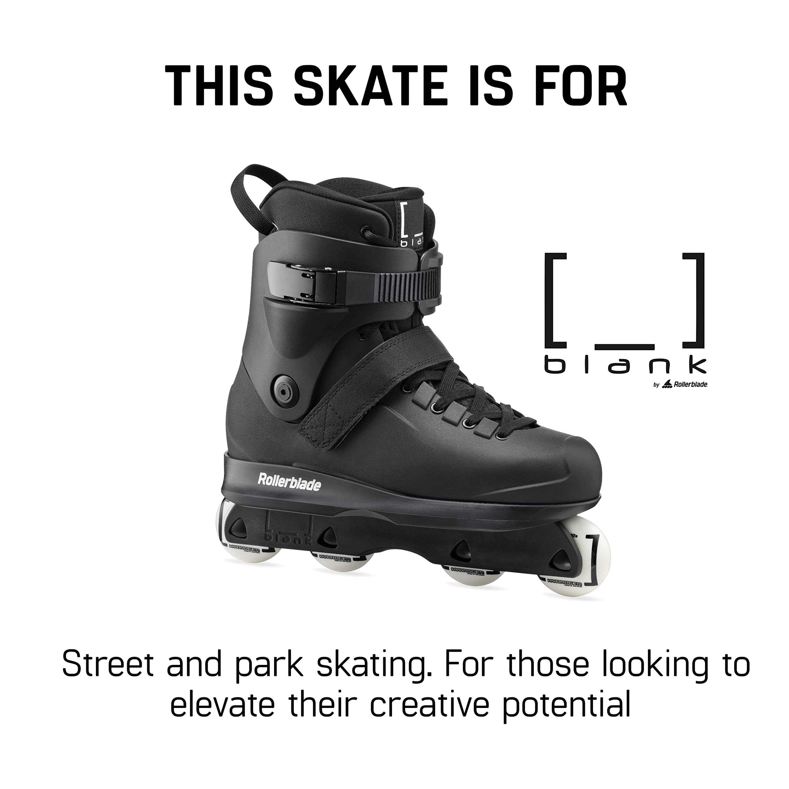 Rollerblade Blank Unisex Adult Fitness Inline Skates for Men & Women - Perfect for Outdoor Exercise, Fitness Training & Recreational Skating