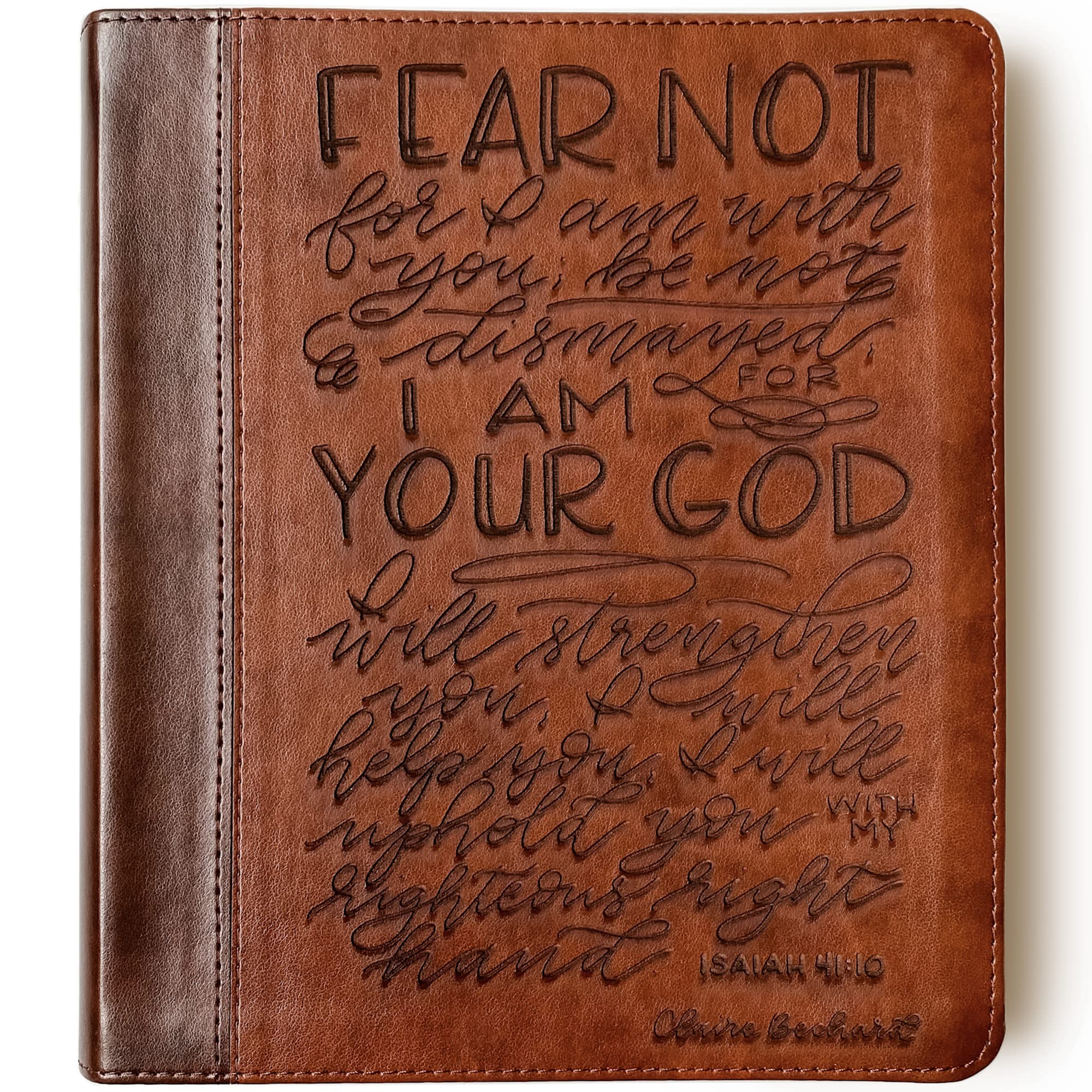 Hand Lettered & Laser Engraved ESV Journaling Study Bible - Personalized Christian Gift with Custom Name Engraving | Perfect for Bible Study, Church Gifts & Spiritual Growth