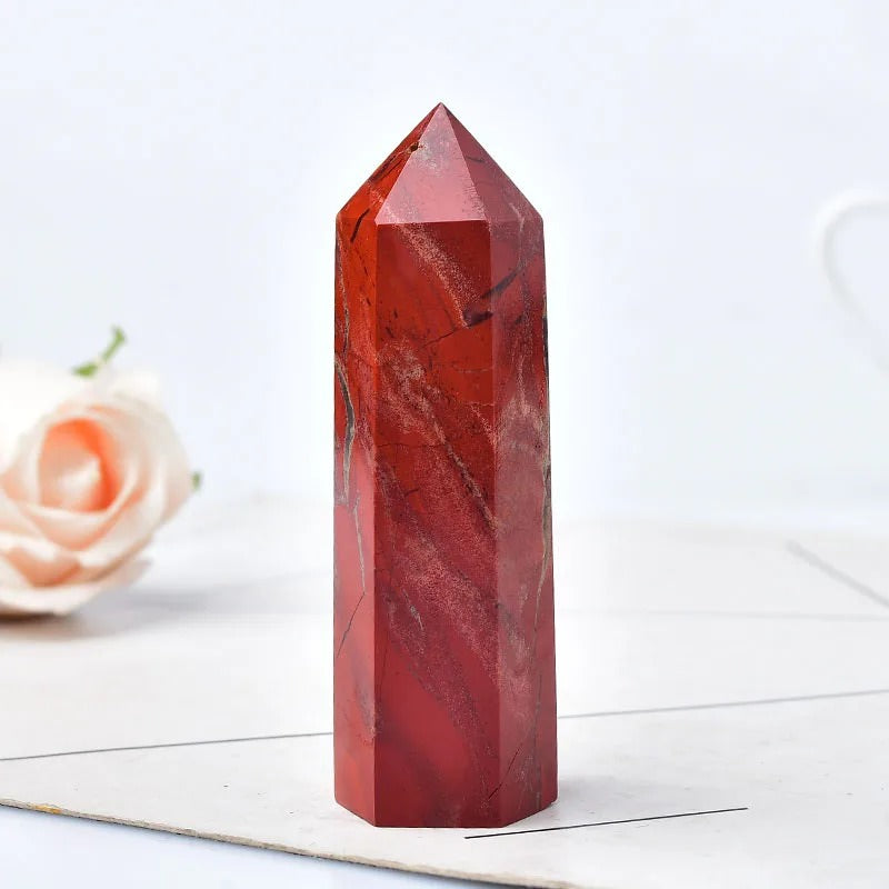 Red Jasper Crystal Tower - Natural Healing Stone for Meditation, Energy Work & Home Decor | Perfect for Reiki, Chakra Balancing & Spiritual Gifts