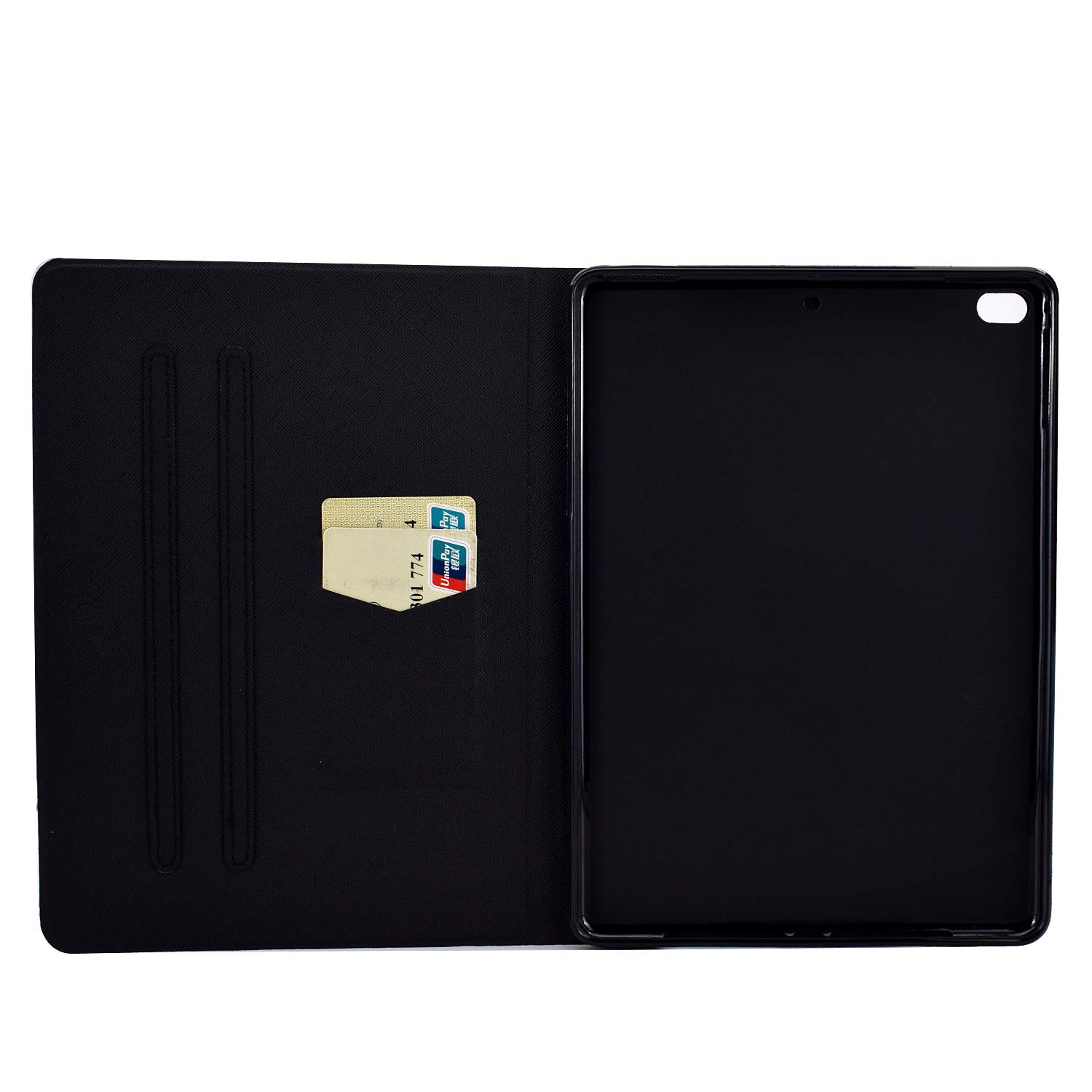 Premium PU Leather iPad Case for 9.7-inch iPad 6th/5th Gen (2017/2018) & iPad Air 2/Air 1 - Auto Wake/Sleep Flip Cover with Card Holder & Stand Function - Perfect for Work, Travel and Daily Use (Cat & Tiger Design)